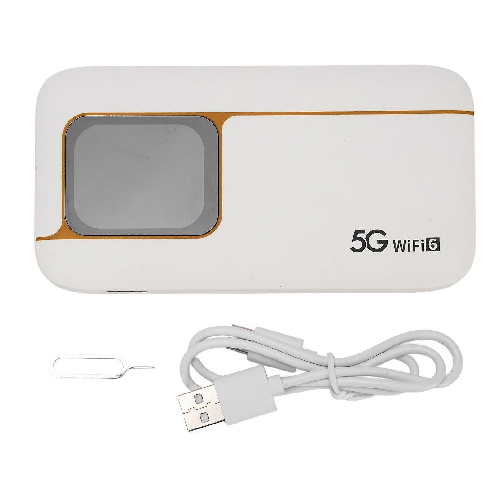 5G Mobile Hotspot WiFi 6 Portable Router 7100mAh Touch Screen Supports 16 Devices