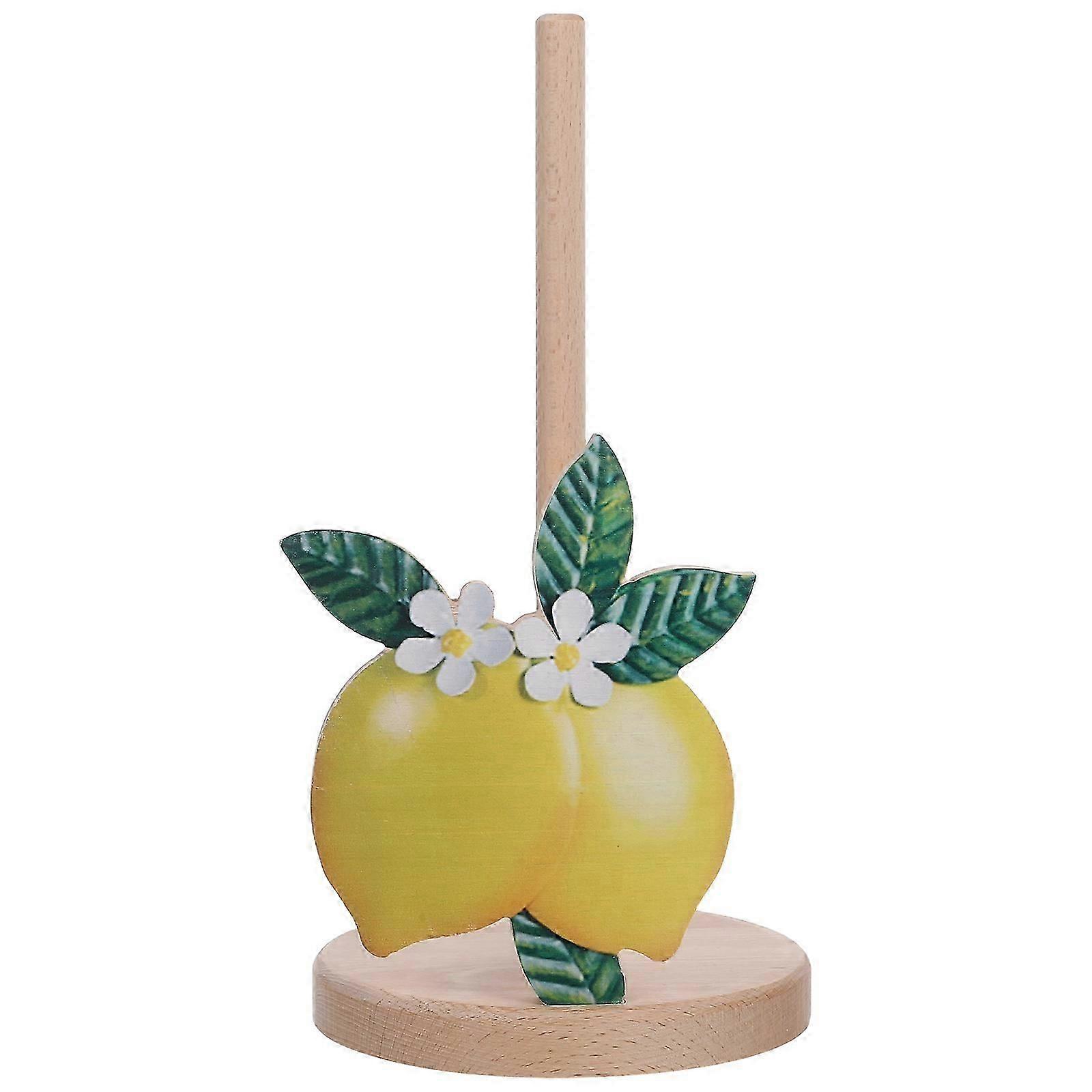 Wooden Paper Towel Holders Countertop Rack Lemon Shape For Home Use Kitchen Organization Space Saving 1Set