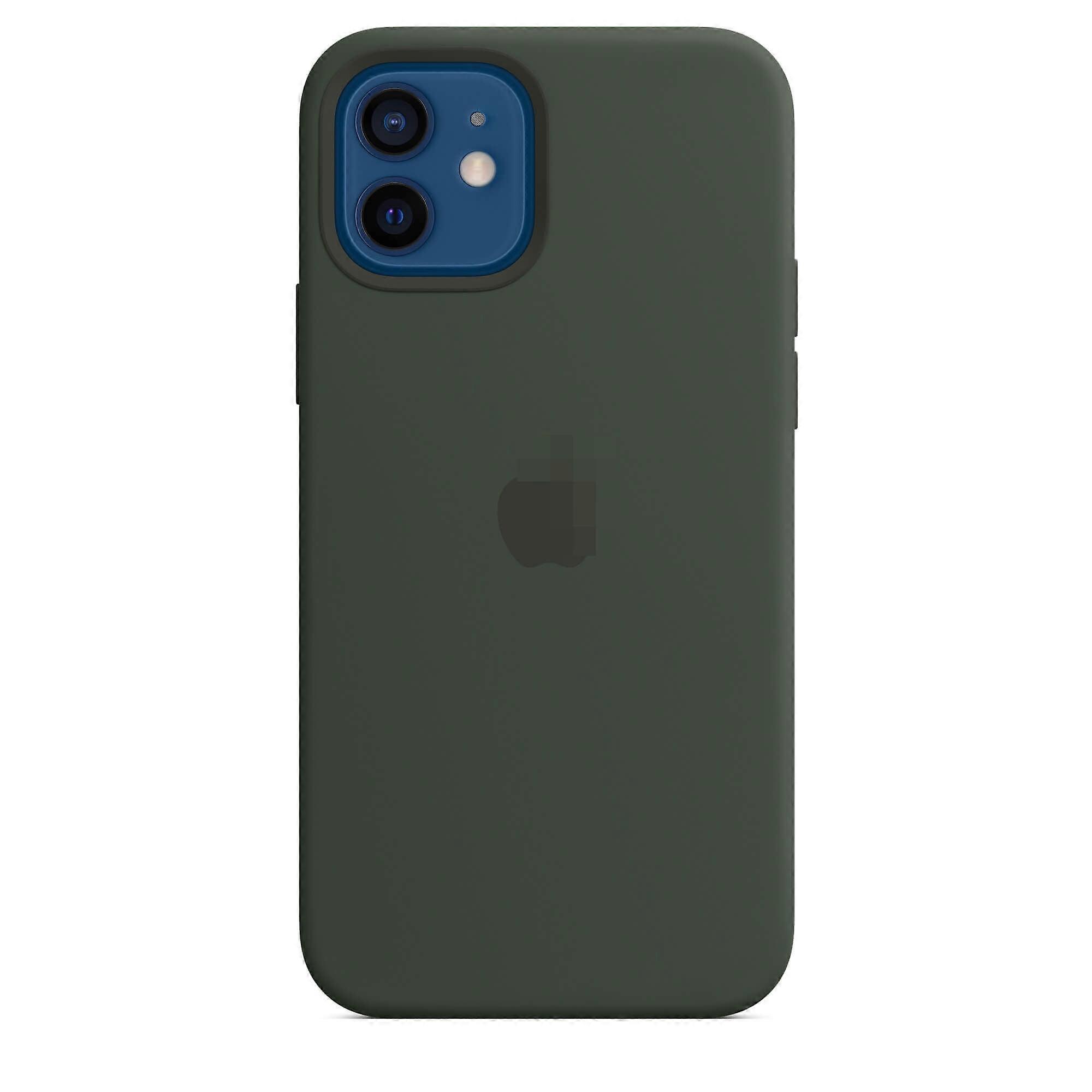 Compatible with iPhone 12|12Pro Silicone Case with MagSafe Soft-touch-Cyprus Green