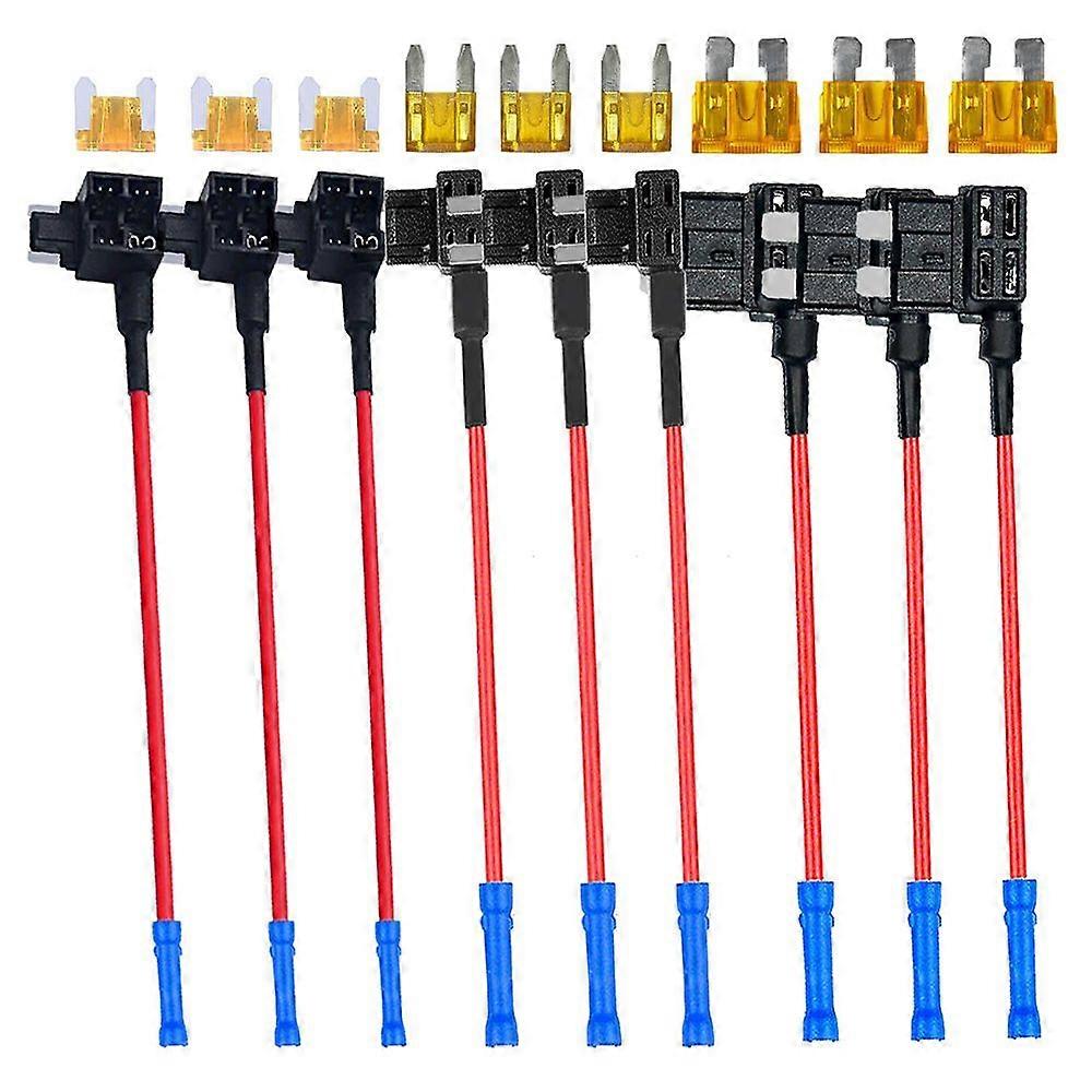 3 Types Add-A-Circuit Adapter & Fuse Kit -Tap Fuse Holder with Fuse