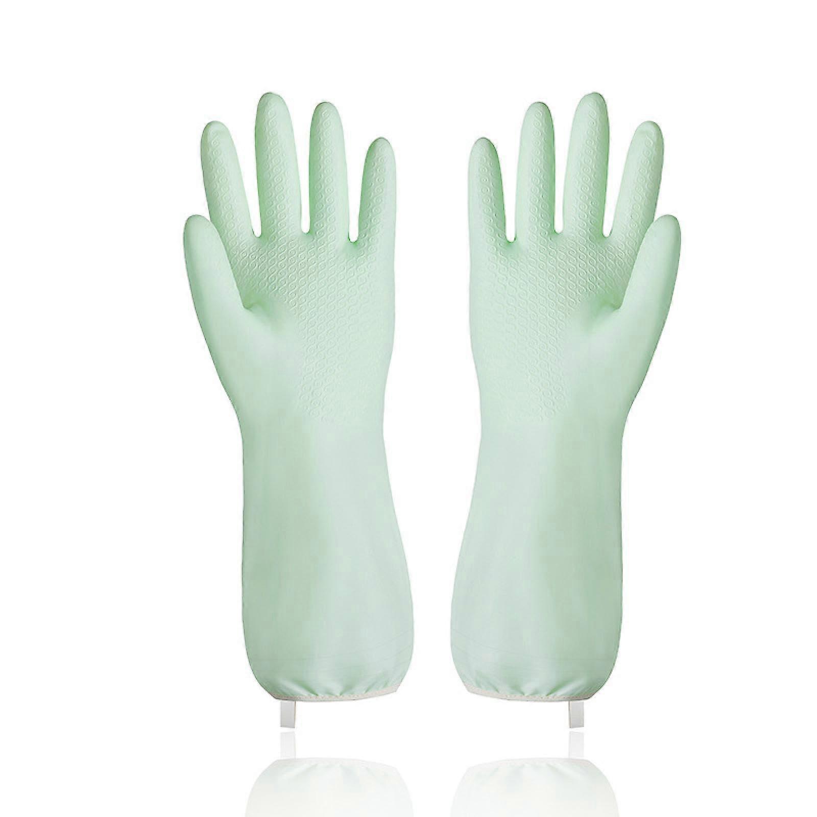 Fleece Lined Rubber Housework Gloves for Dishwashing & Cleaning