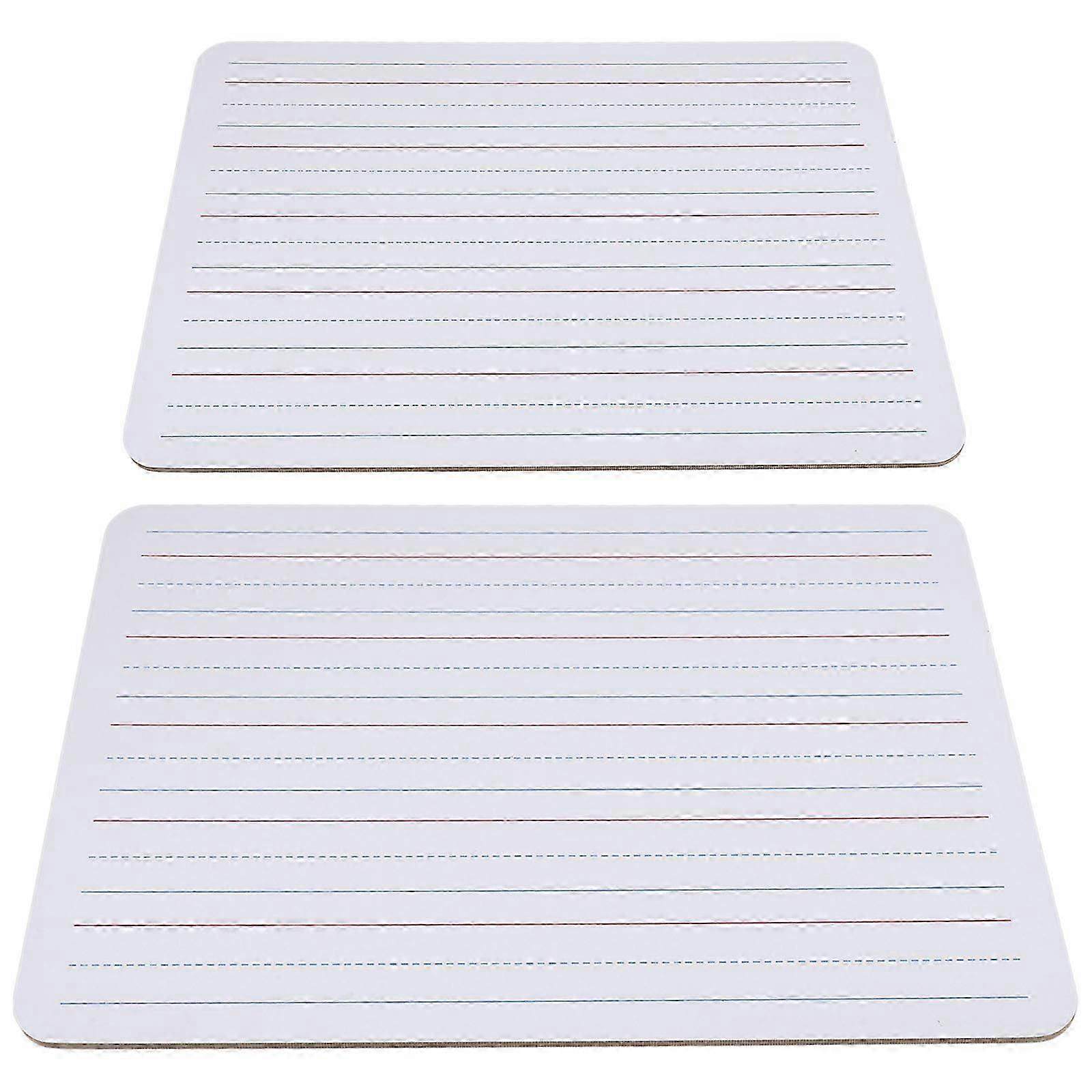 Small Whiteboard With Lines For Students 2Pcs Early Education Tool Individual Practice White Color
