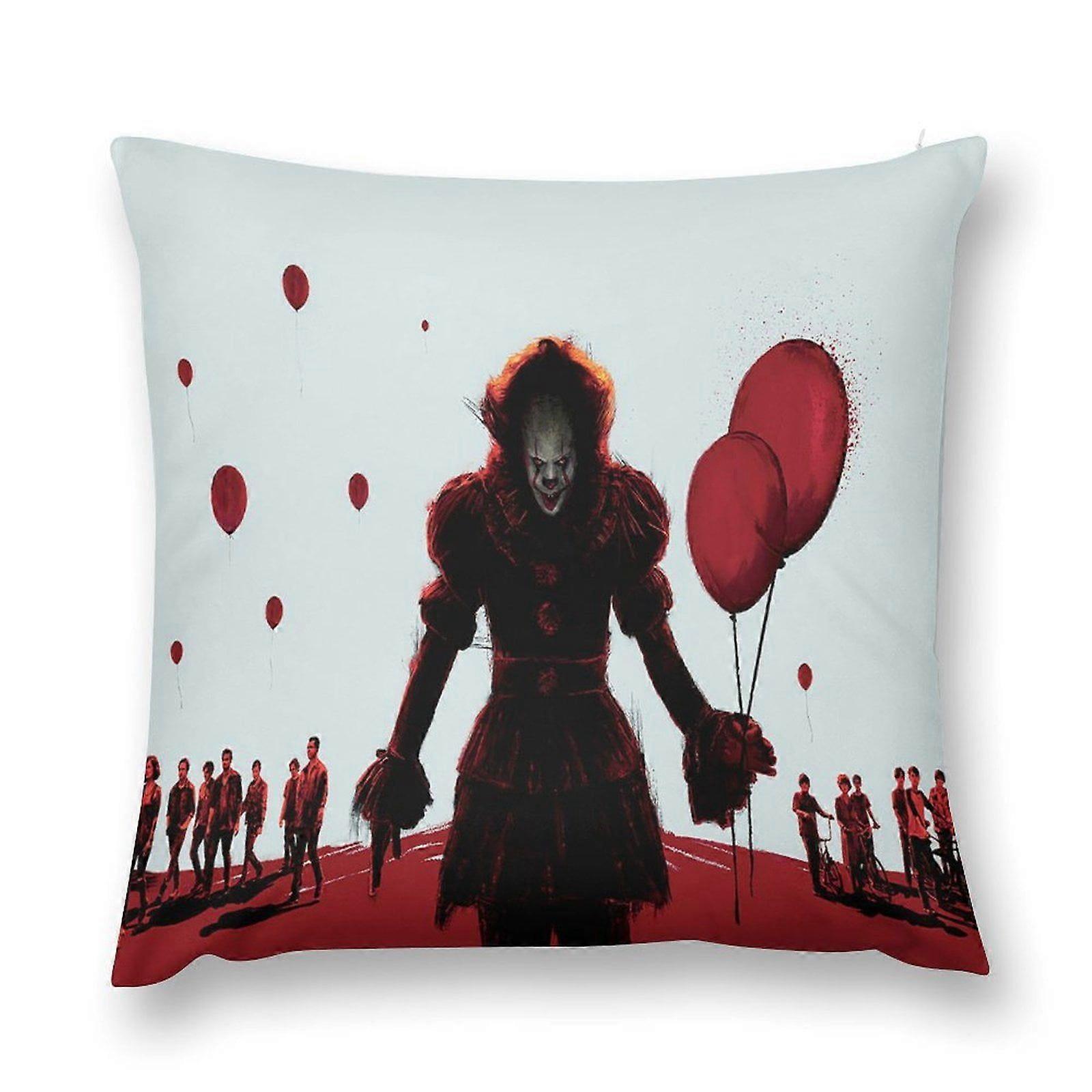 i377 PennyWiseスロー枕カバー正方形装飾枕カバークッションケース寝室用リビングルームソファソファベッド20 "20" JKz377