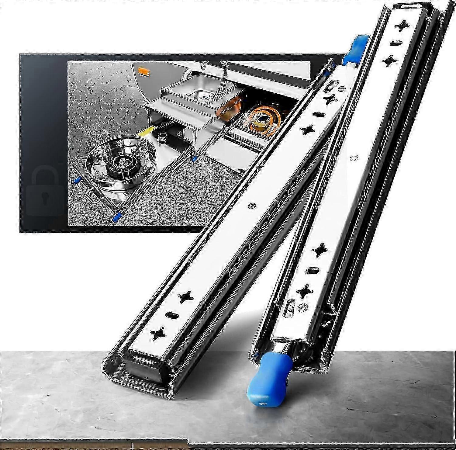Heavy Duty Drawer Slide With Fixing Lock Drawer Slide 120kg Load Capacity Ball Bearing 1 Pair