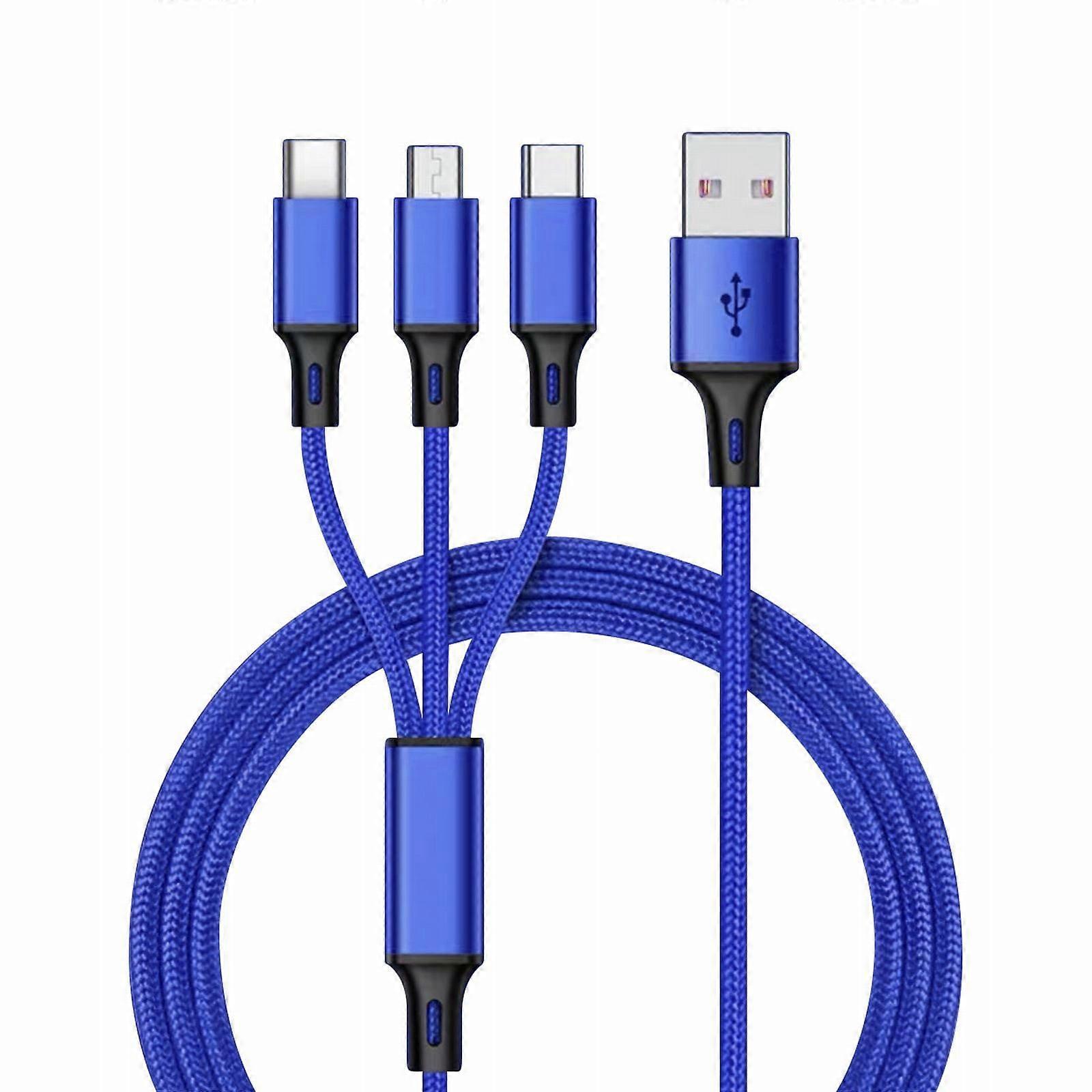 3in1 Fast USB Charging Cable Universal Multi Function Cell Phone Charger Cord