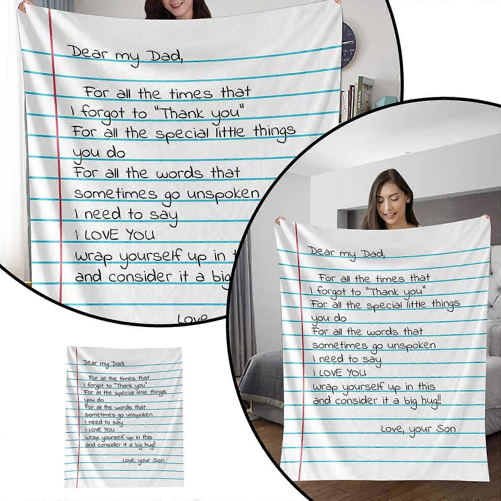 Giyblacko BlanketModern Minimalist Envelope Blanket For Letters Digital Printed Cozy Flannel Blanket For Father's Day