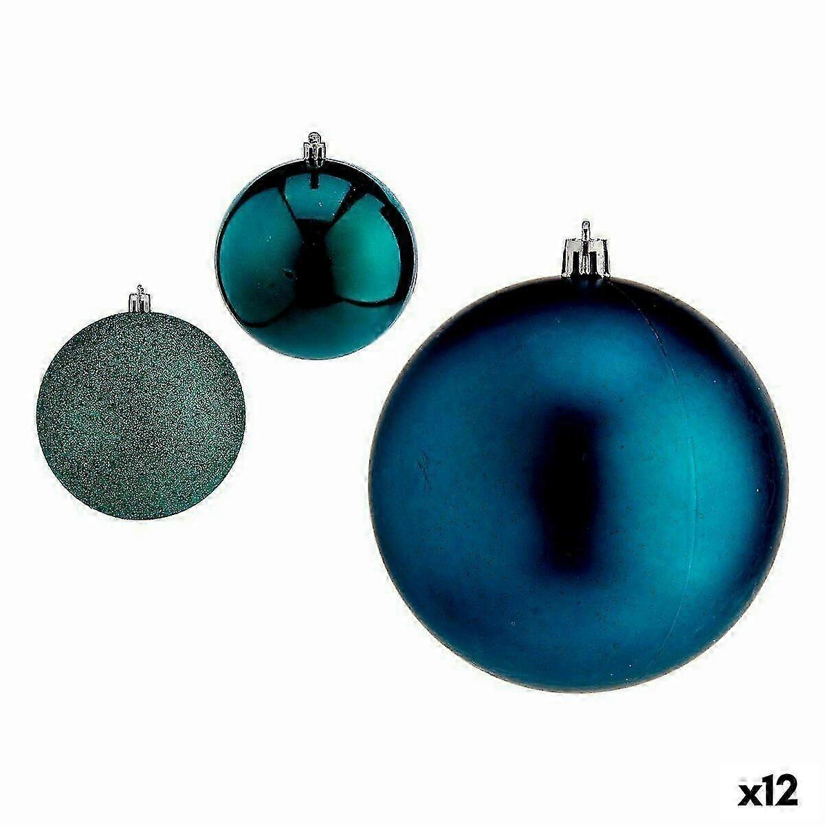 Weihnachtskugeln-Set Krist+ Blau Kunststoff (12 Stck)