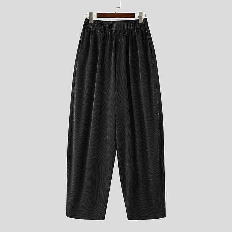INCERUN Men Elastic Waist Striped Print Casual Loose Harem Pants Trousers with Pocket