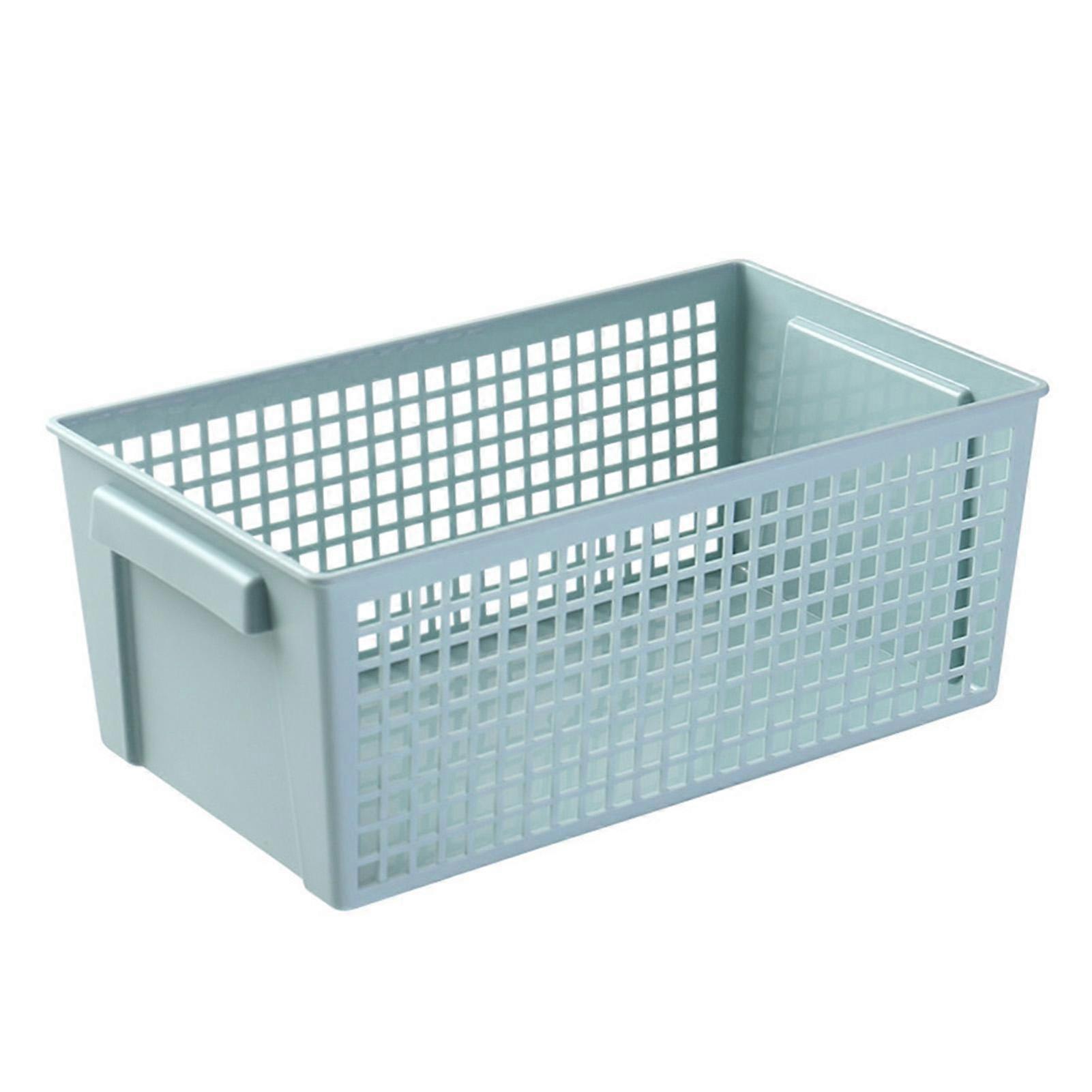 Desktop Storage Basket Hollow Rectangular PP Organizer Bin for Snacks Stationary Toiletry Light