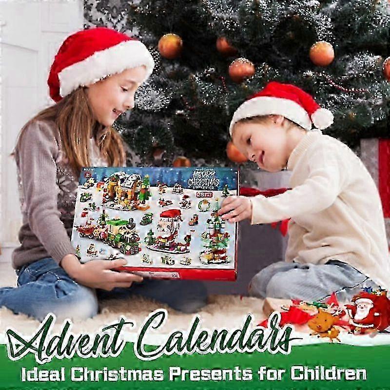 Kids Advent Calendar with Christmas Building Blocks and Puzzle Toys