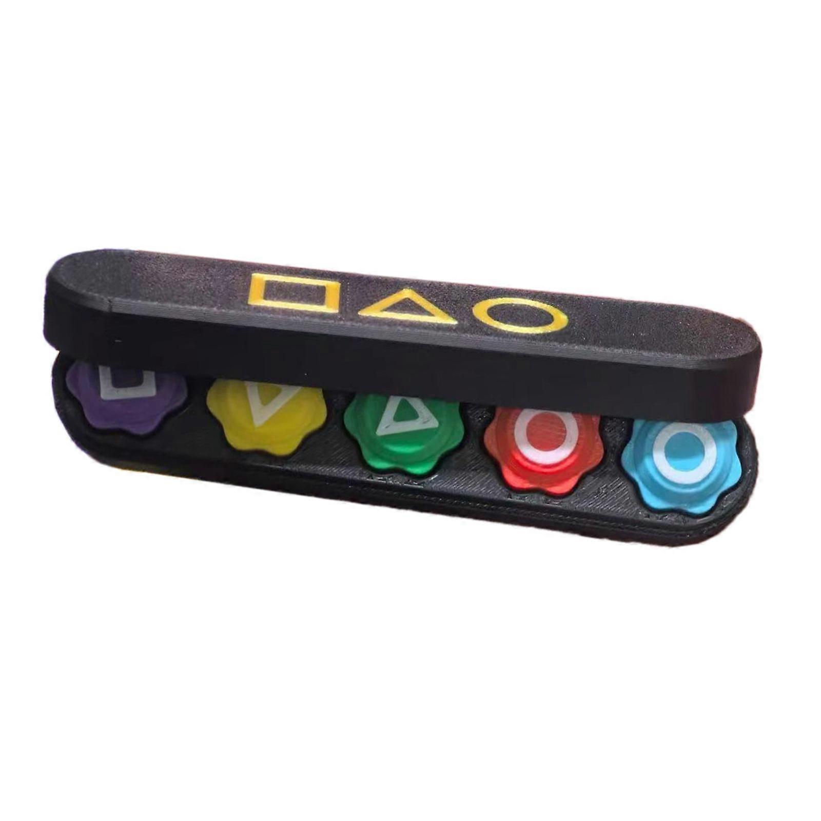 Traditional Korean Gonggi Game Set For Social Enthusiasts with 5Pcs Colorful Stone And Base For Various Party Gathering Multicolor