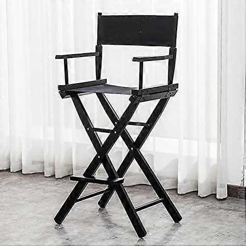 Portable Folding Directors Chair Adjustable Height Canvas Backrest Wooden Stool Outdoor Use