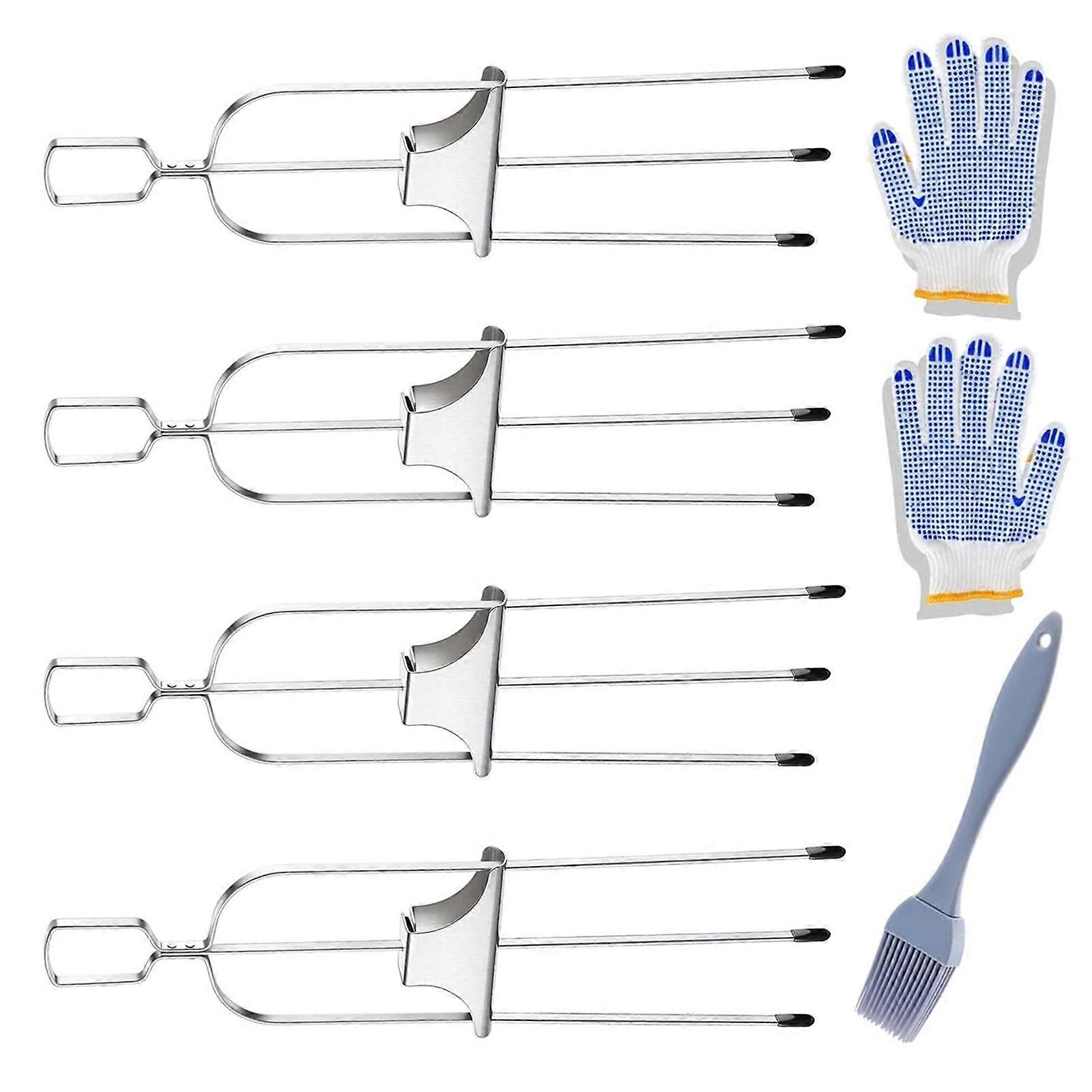 Stainless Steel Barbecue Skewers Convenient Meat Skewers Metal Skewers Grills Skewers for Picnics and Outdoor Activities Multicolor