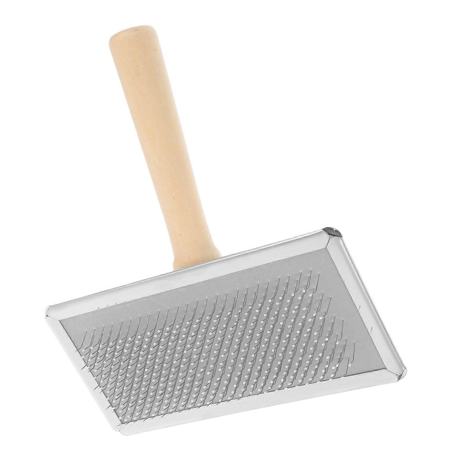 Portable Felting Carders for Needle Felting Artists with Multi Color Abs Steel Needle and Wood Handle for Pet Grooming 1Set