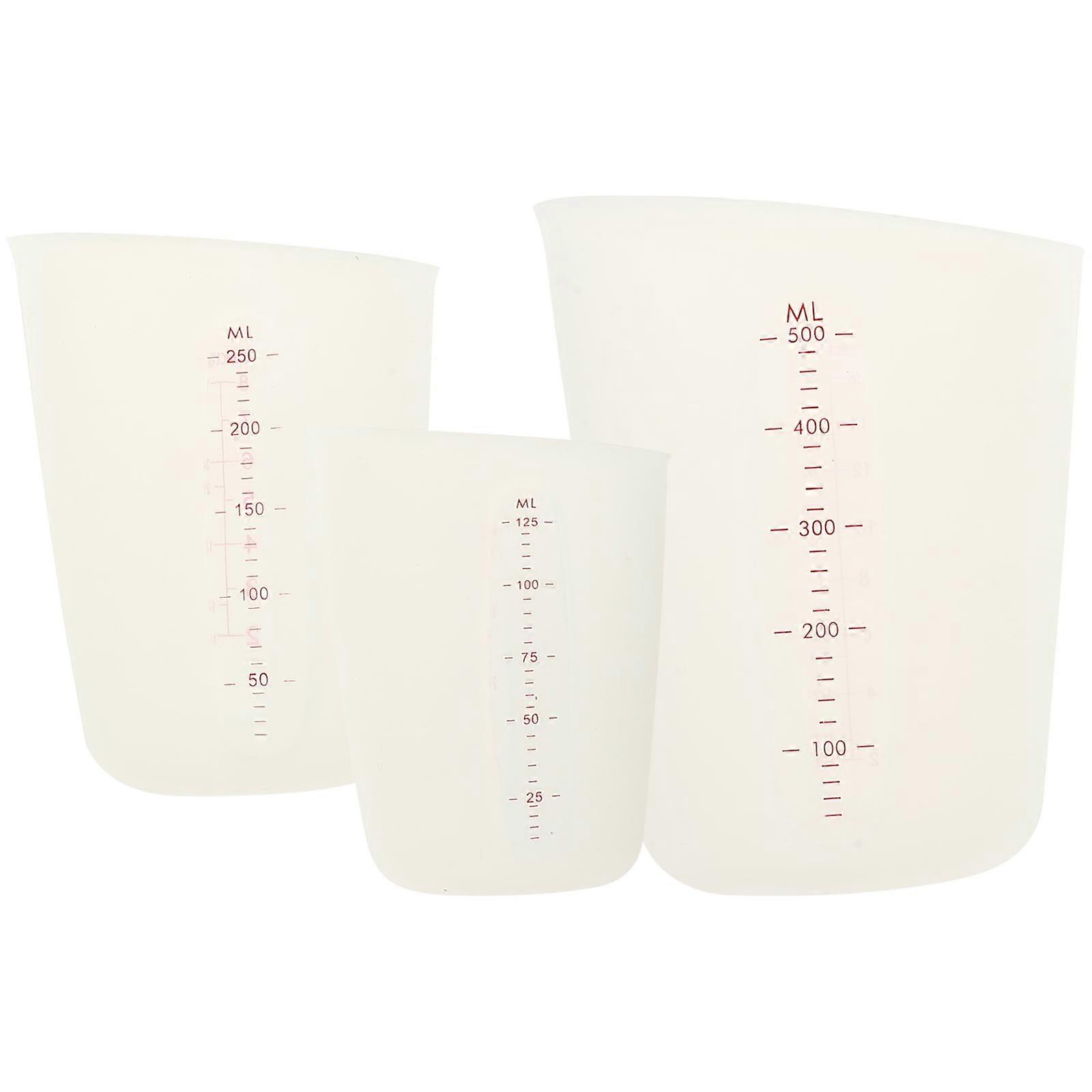 3Pcs Multi-functional Measuring Cups Silicone Measuring Cups for Cooking Practical Cooking Cups