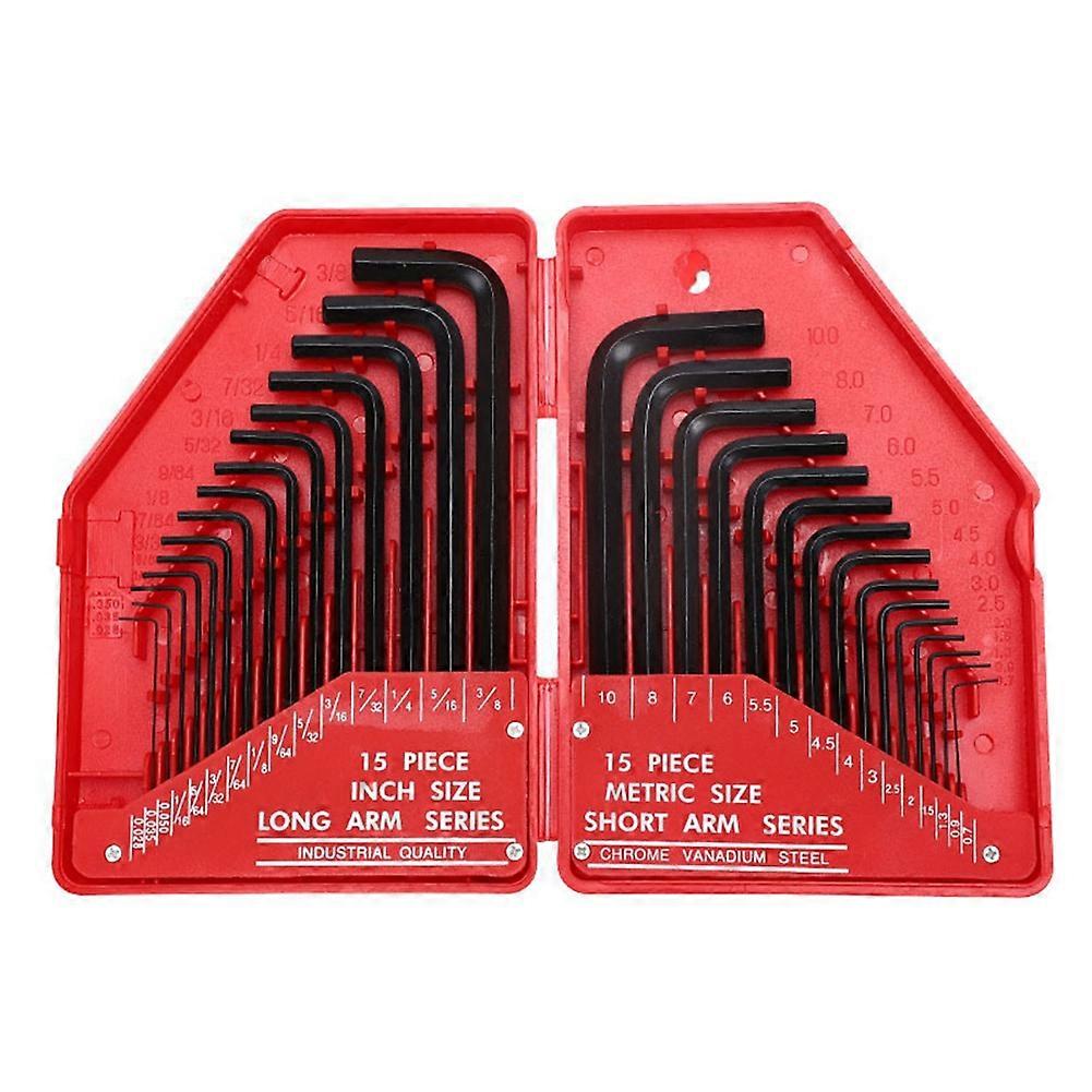 30Pcs Hexagonal Wrench Tool Set SAE & Metric Hex Wrenches
