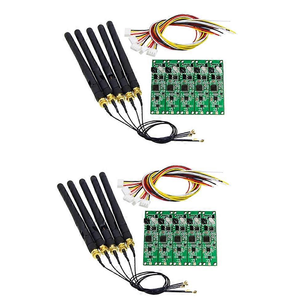 10Pcs 2.4Ghz Wireless DMX 512 Transmitter Receiver PCB 2 in 1 Module Wireless PCB Board with Antenna for DMX Stage Light