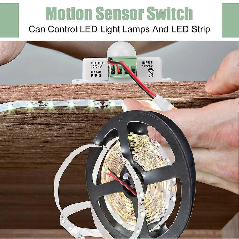 6 Pack 12V 24V PIR Sensor LED Motion Sensor Motion Detector Light Switch Body Infrared Sensing Motion Timing function