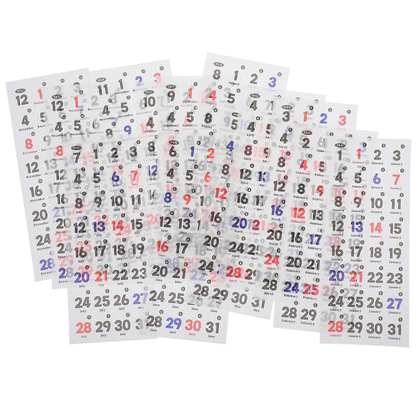 Date Sticker Planner Calendar Number Stickers for Organizer 1Set Multi