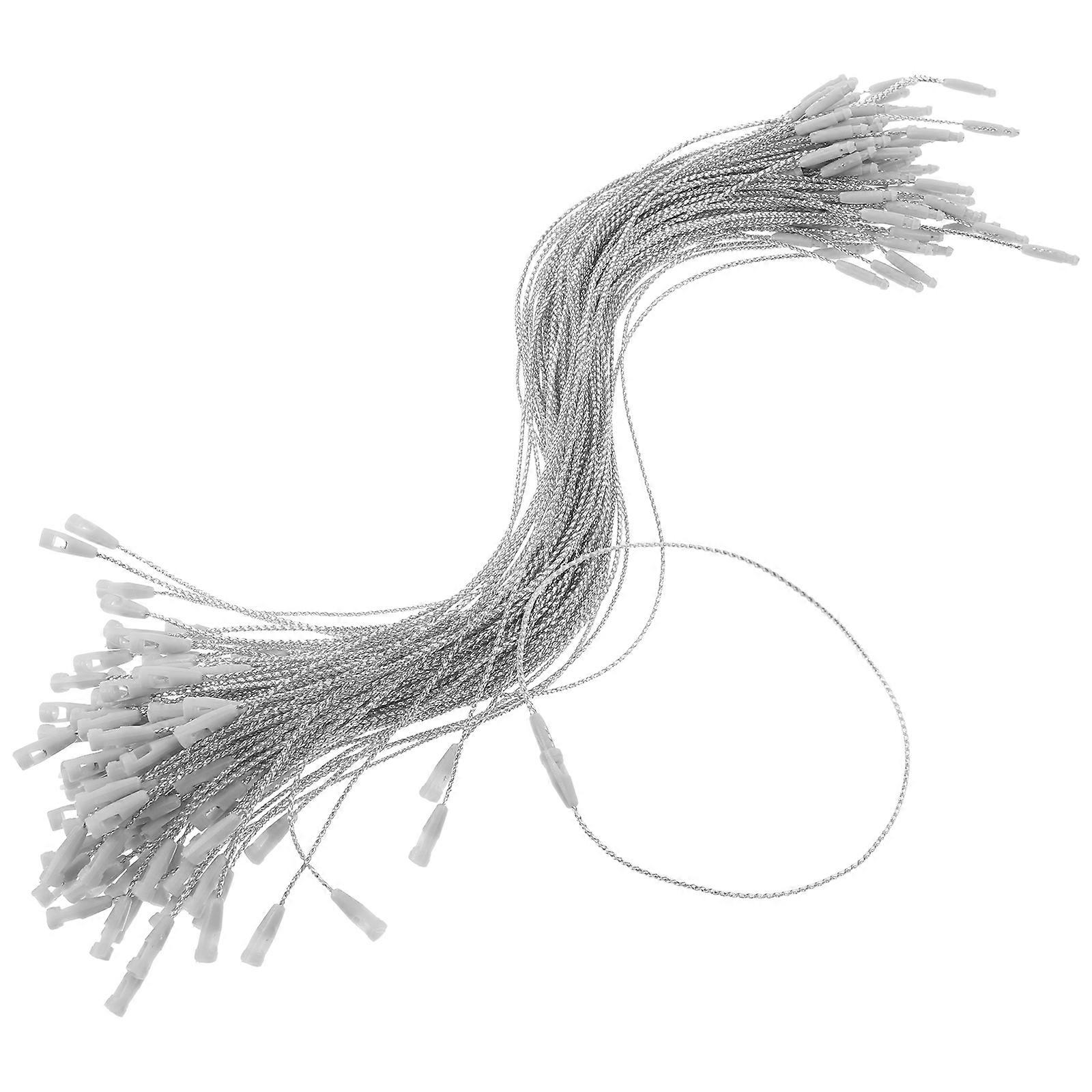 Christmas Ornament String Ropes with Snap Fastener 100Pcs Silver Color