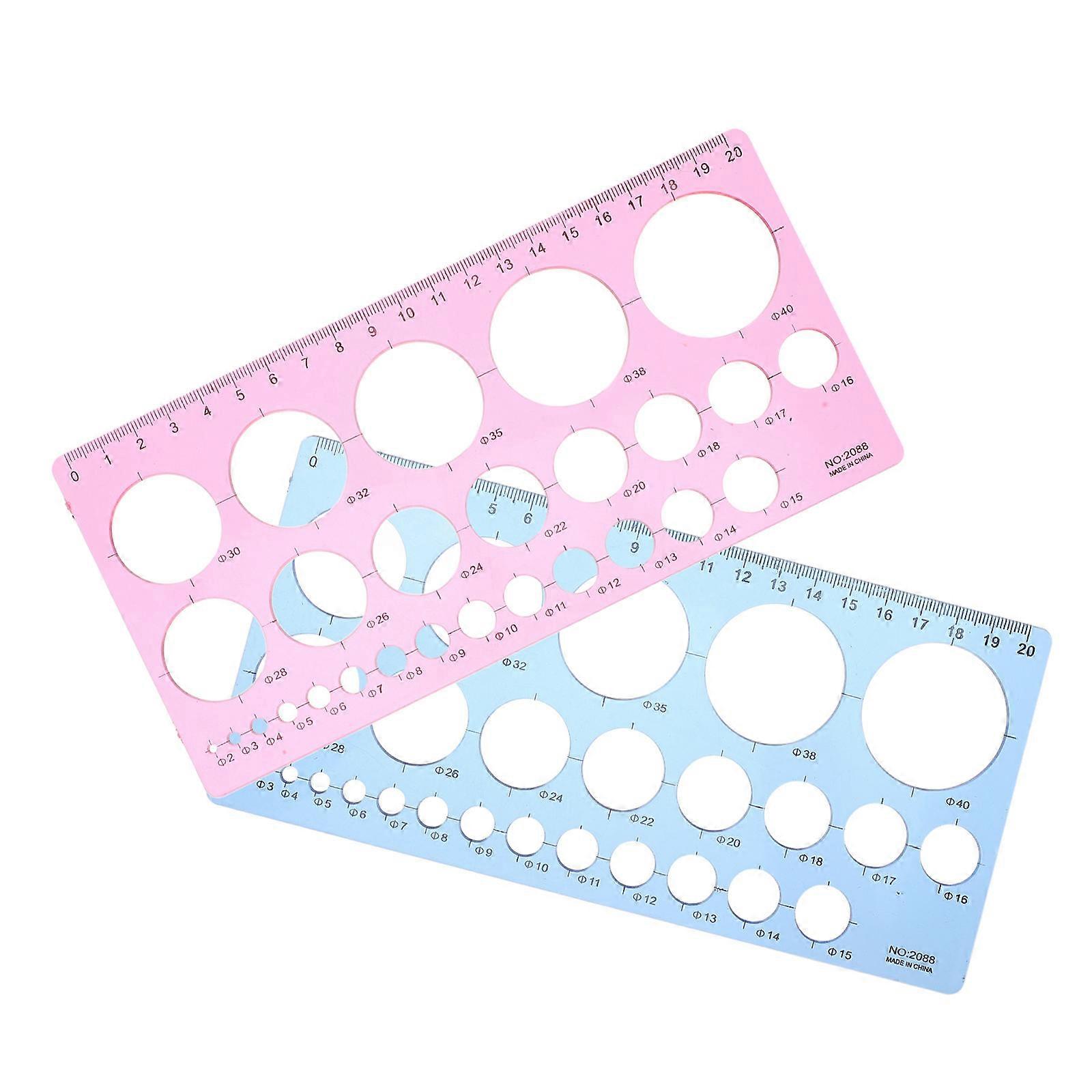 Drafting Stencils Circle Template Geometric Ruler Multifunctional Drawing Aid Art Projects 2Pcs