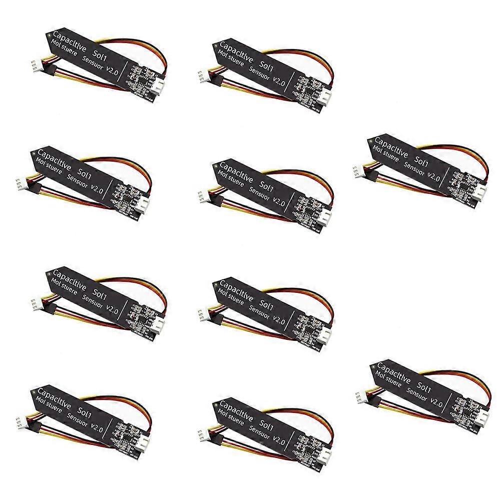 10PCS Capacitive Soil Moisture Sensor Module 3.3-5.5V 3-Pin W/Gravity Wire Corrosion Resistant for Garden Watering DIY