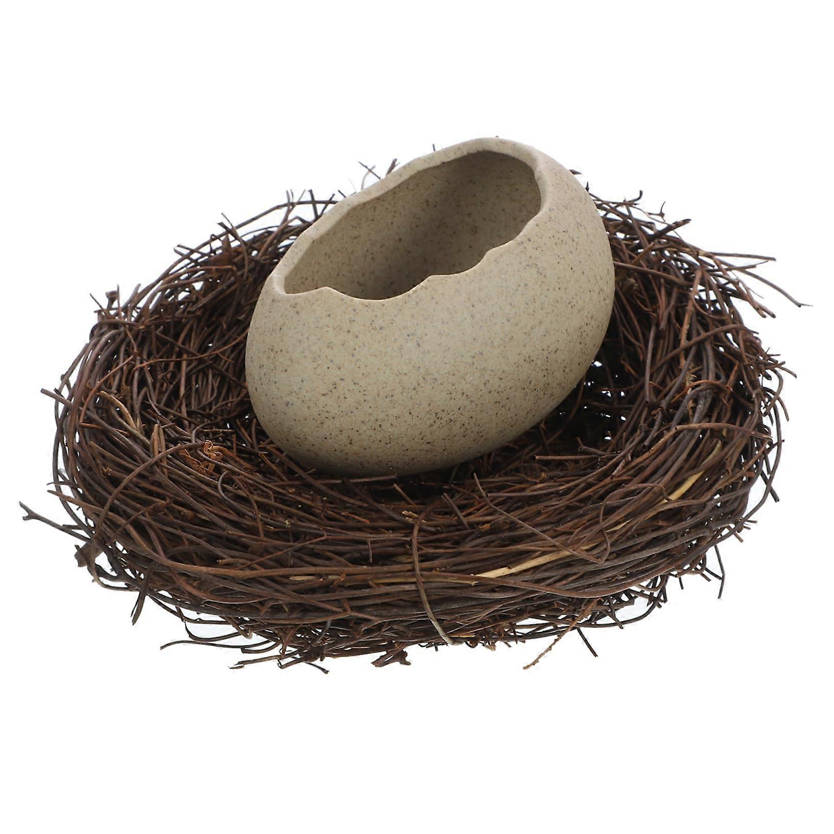 Ceramic Serving Bowl with Unique Eggshell Design for Salad or Dessert, Modern Minimalist Style