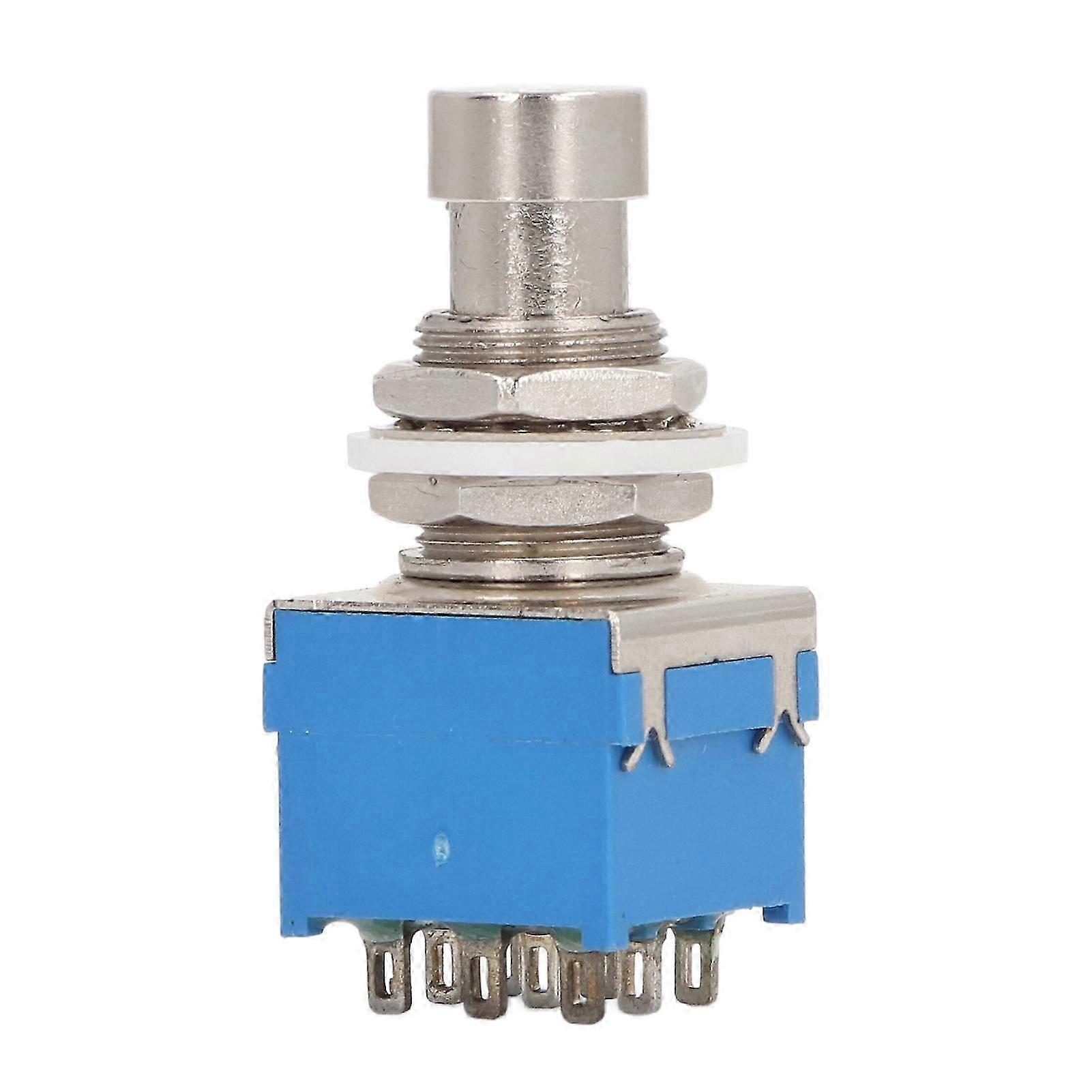 Gitar Effekt Pedal Fotbryter 9 Pin 3PDT Trykknapp Ekte Bypass Gitar Effekter Stomp Fotbryter Blå