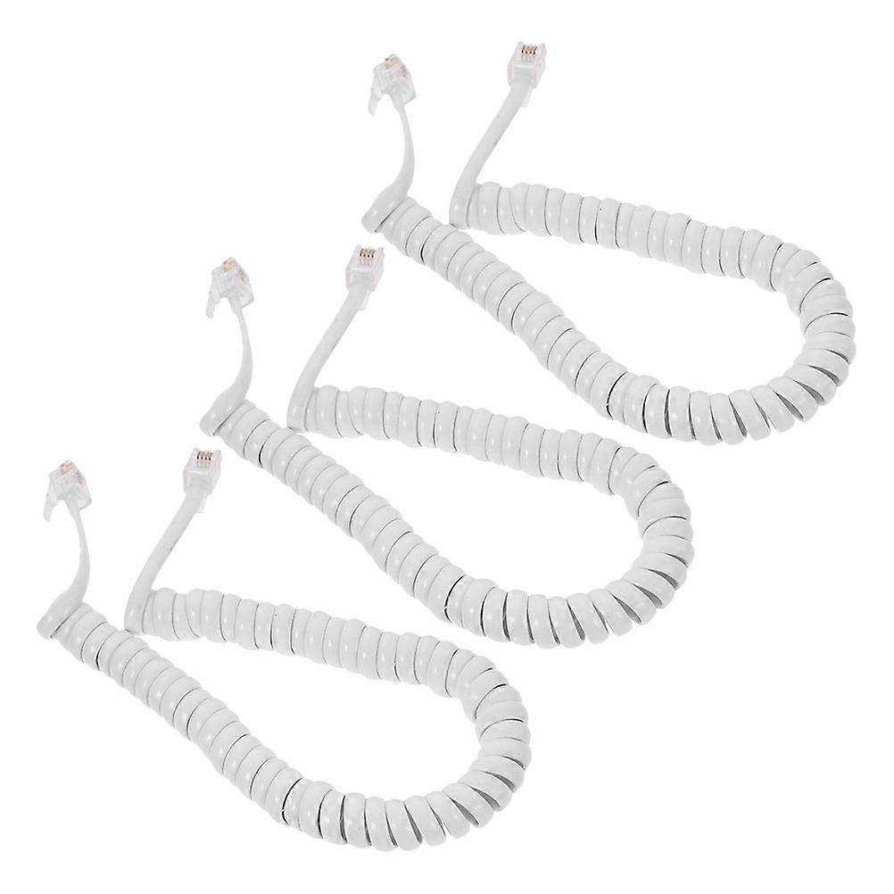 Telephone Line Material Coiled Phone Cord for Landline 3Pcs Spring Receiver Cable