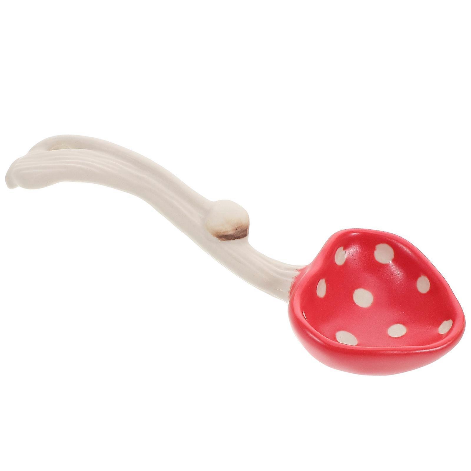 Mushroom Spoon Ceramic Soup Spoon for Kitchen Use Handmade Design