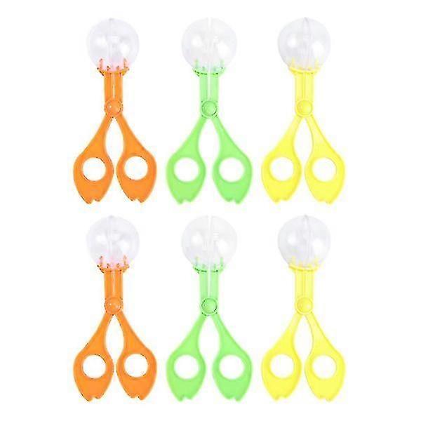 6pcs Handy Scoopers Bug Catcher Bug Tongs Insects Catch Clamp Scissors Outdoor Toys For Kids (random Color 14cm)