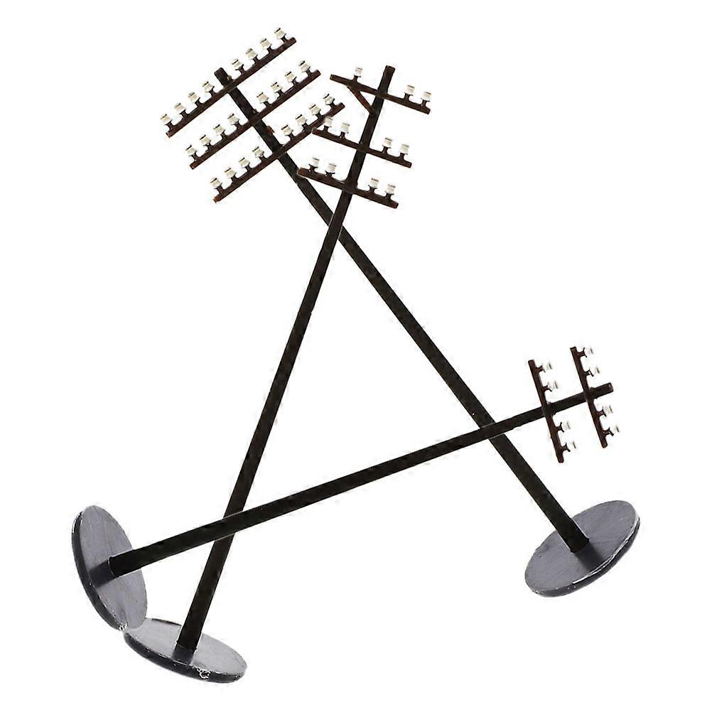 Miniature Telegraph Poles DIY Craft for Train Layout 3Pcs Black Set