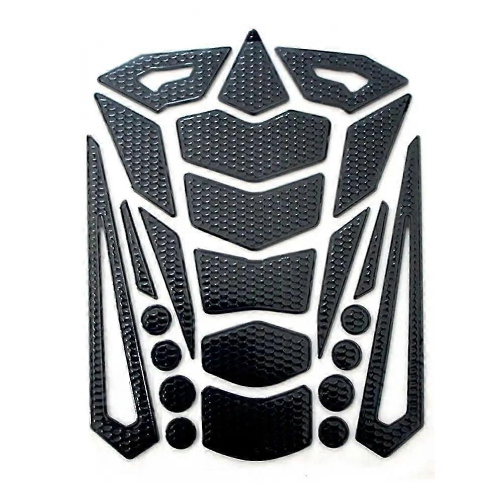 Motorcycle Tank Pad 3D Fish Bone Waterproof ScratchResistant Protector with Colorful Edge Black