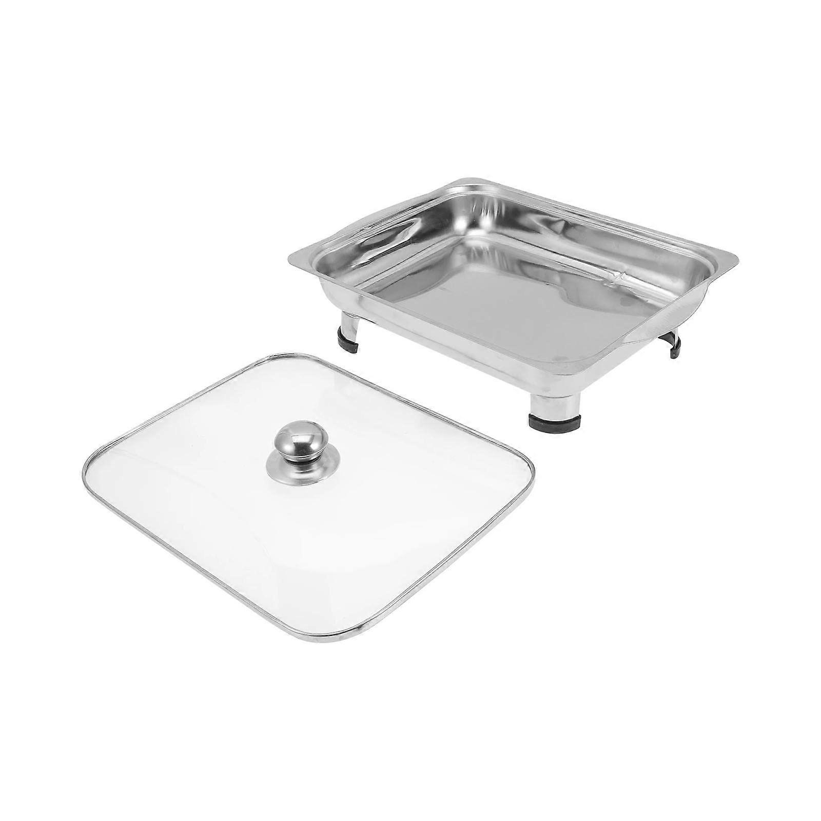 Stainless Steel Chafing Dish with Lid, Large Capacity Rectangular Buffet Server for Parties and Weddings