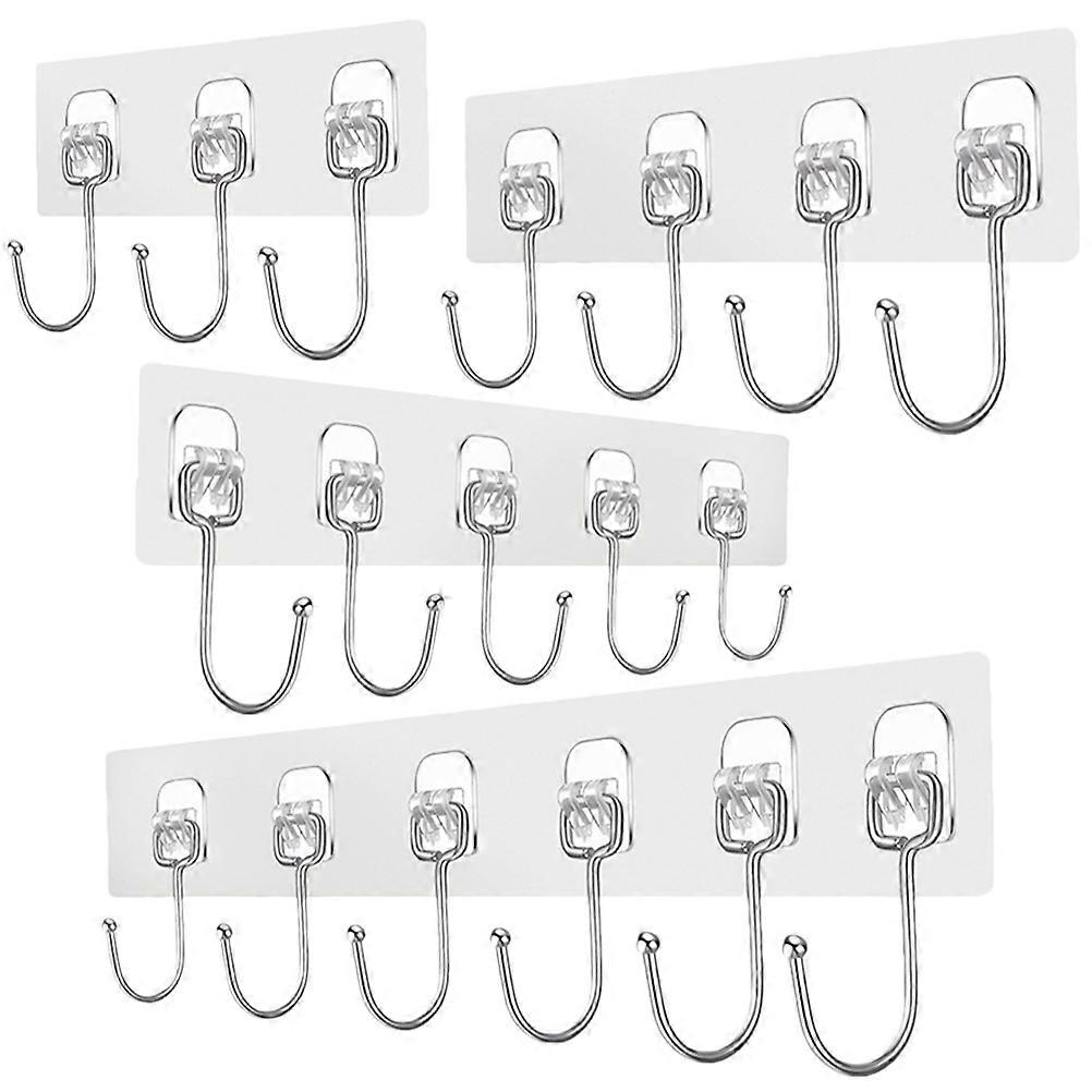 Multifunctional Kitchenware Storage Transparent Kitchen Row Hook for Home Use 4Pcs