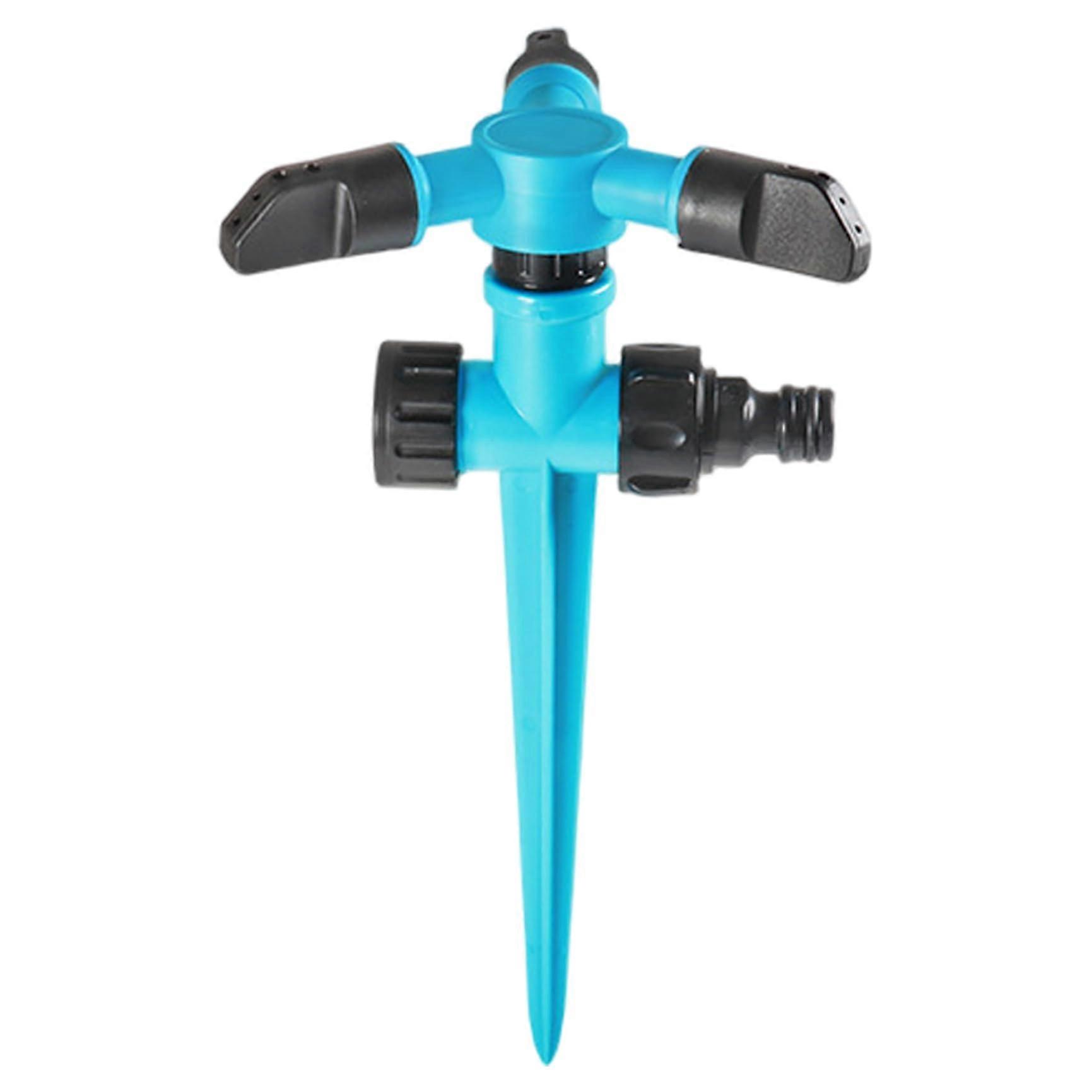 360° Automatic Rotating Lawn Sprinkler with Ground Plug Base, Adjustable Garden Watering System