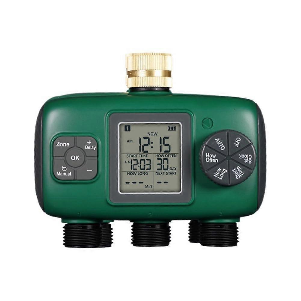 3Way Garden Water Timer with Child Lock, IPX5 Waterproof Automatic Irrigation Controller