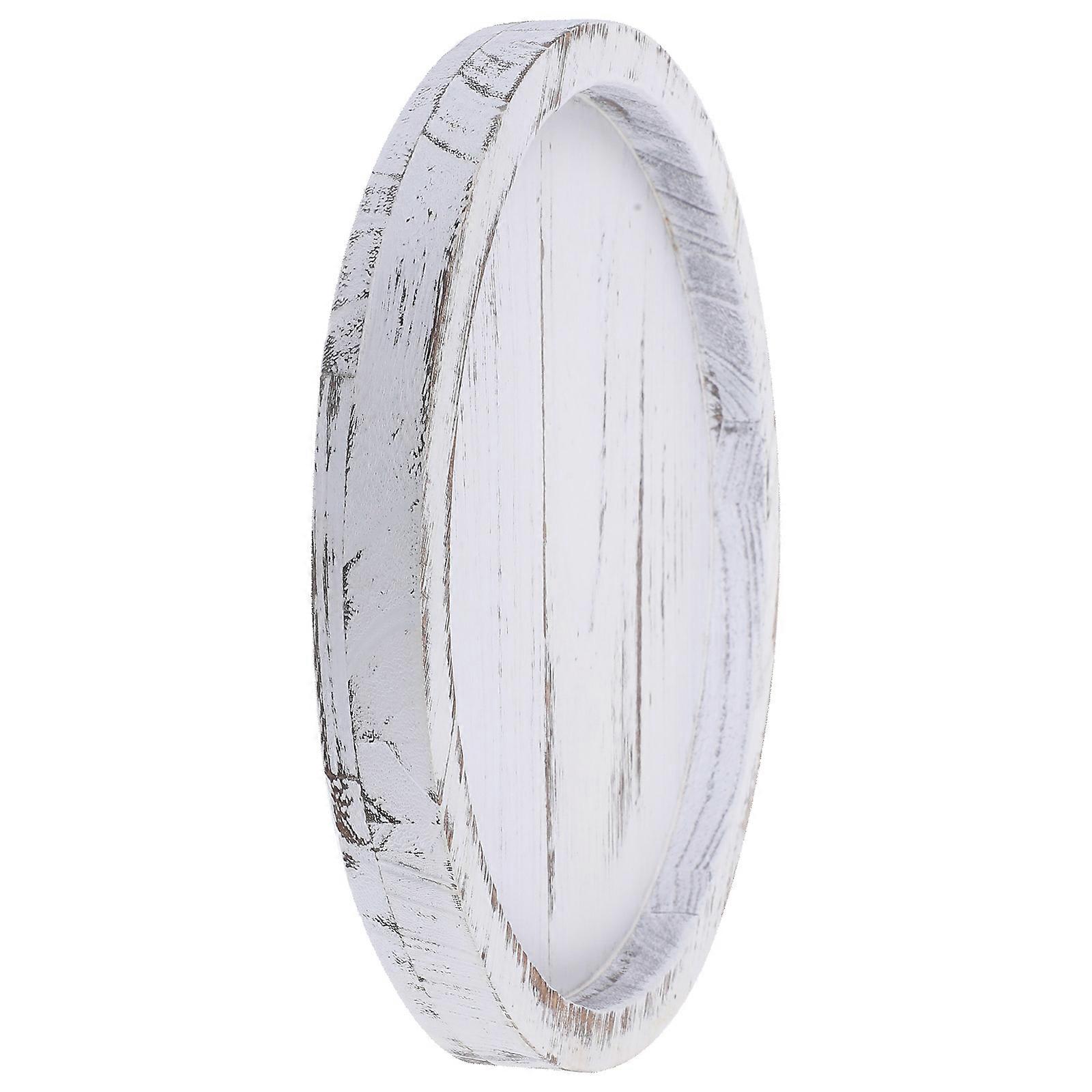 Wooden Serving Tray Round Serving Platter for Storage - 1 Piece