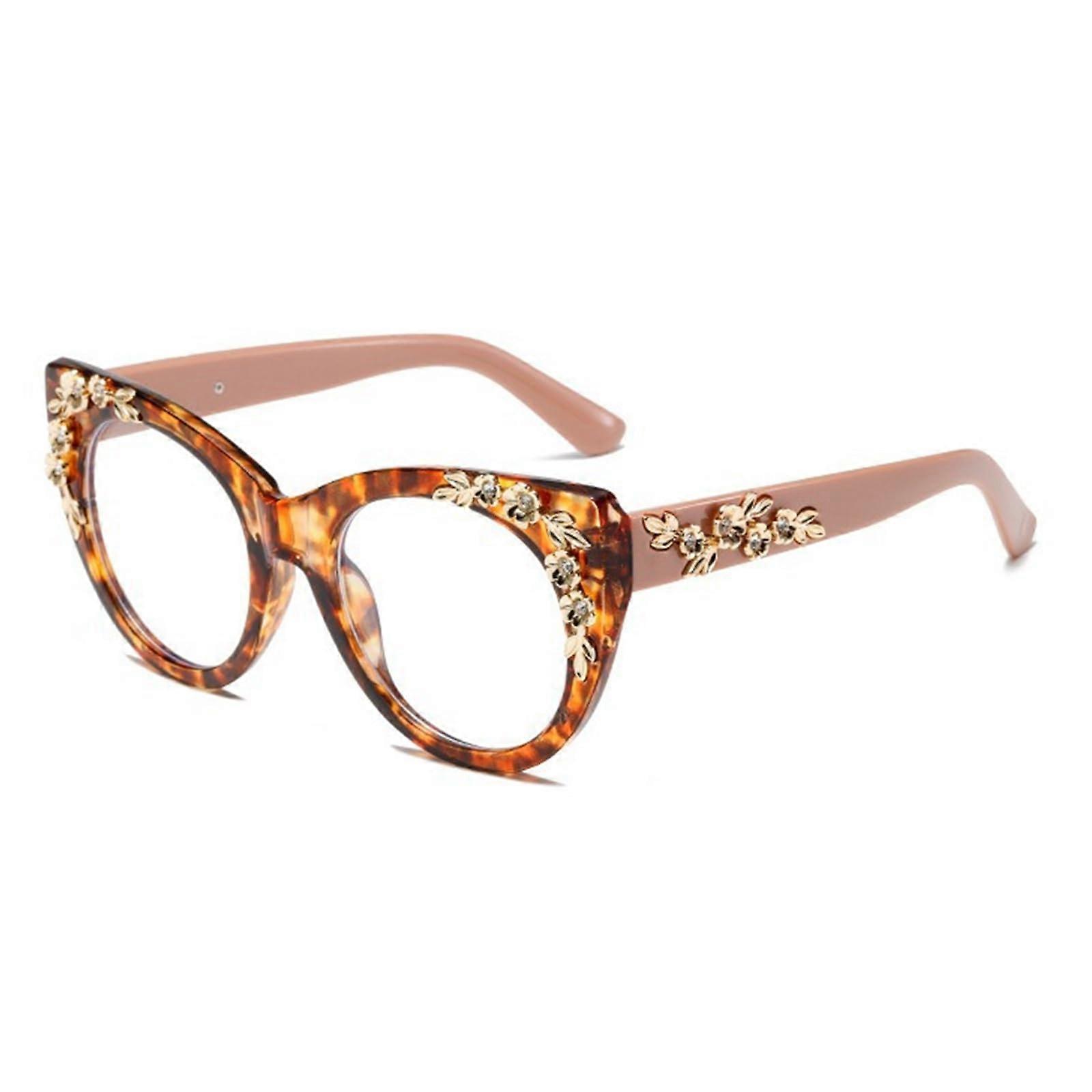 Oversized Tortoiseshell Blue Light Blocking Reading Glasses Women, Spring Hinge Anti Eyestrain 2.5
