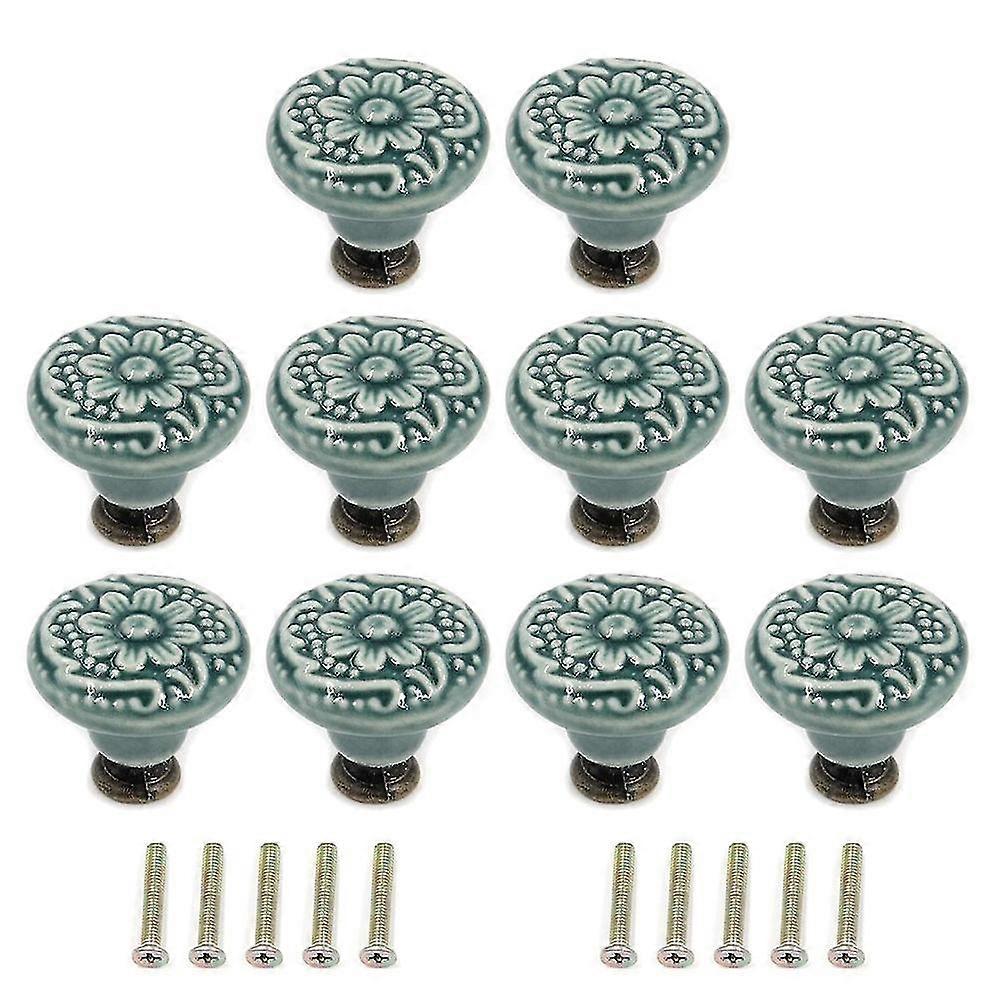 2025 10Pcs Decorative Knob Ceramic Knobs Drawer Cabinet Pull Handle Knobs Furniture Decorative Pull Tool