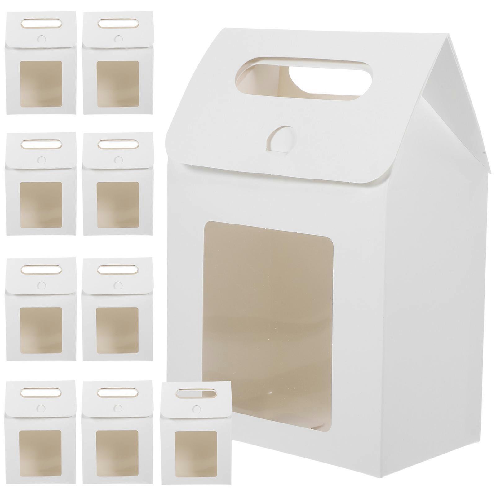 Gift Packaging Boxes Paper Gift Bags with Window for Storage Use 10Pcs