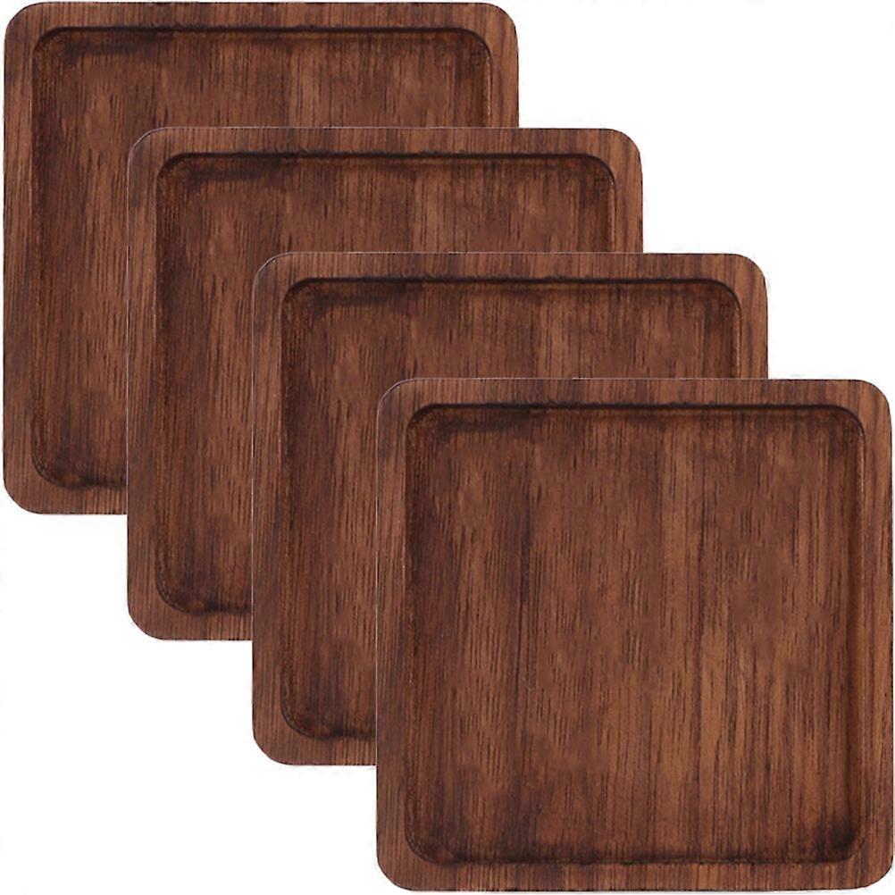 Wood Coasters for Drink Cups with Heat Insulation Premium Synthetic Material Coffee Color 4pcs