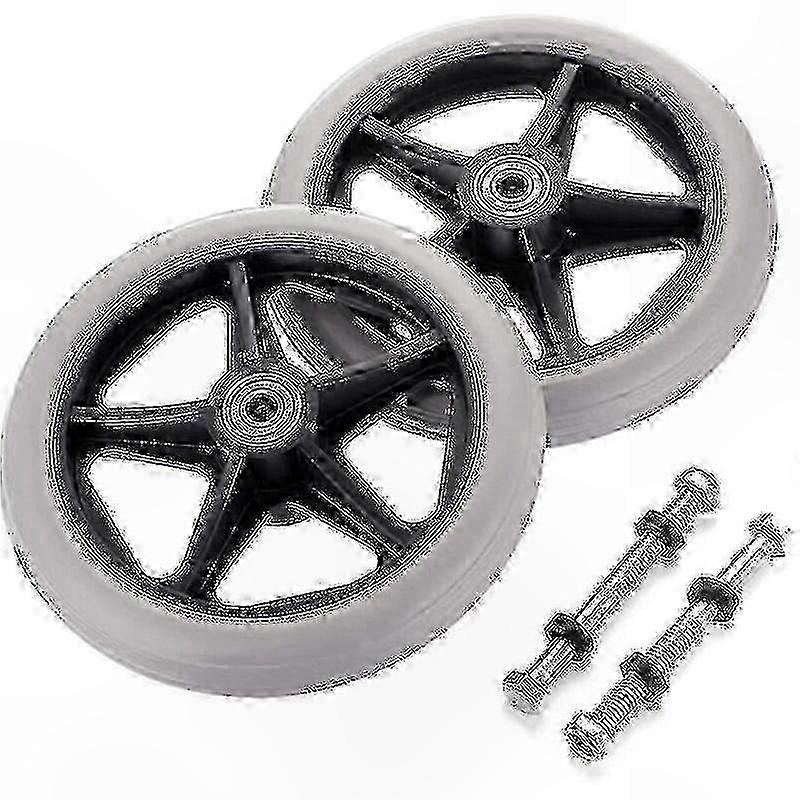 2-Pack 6" Non-Slip Rubber Caster Wheels for Rollators and Wheelchairs Replacement Sets