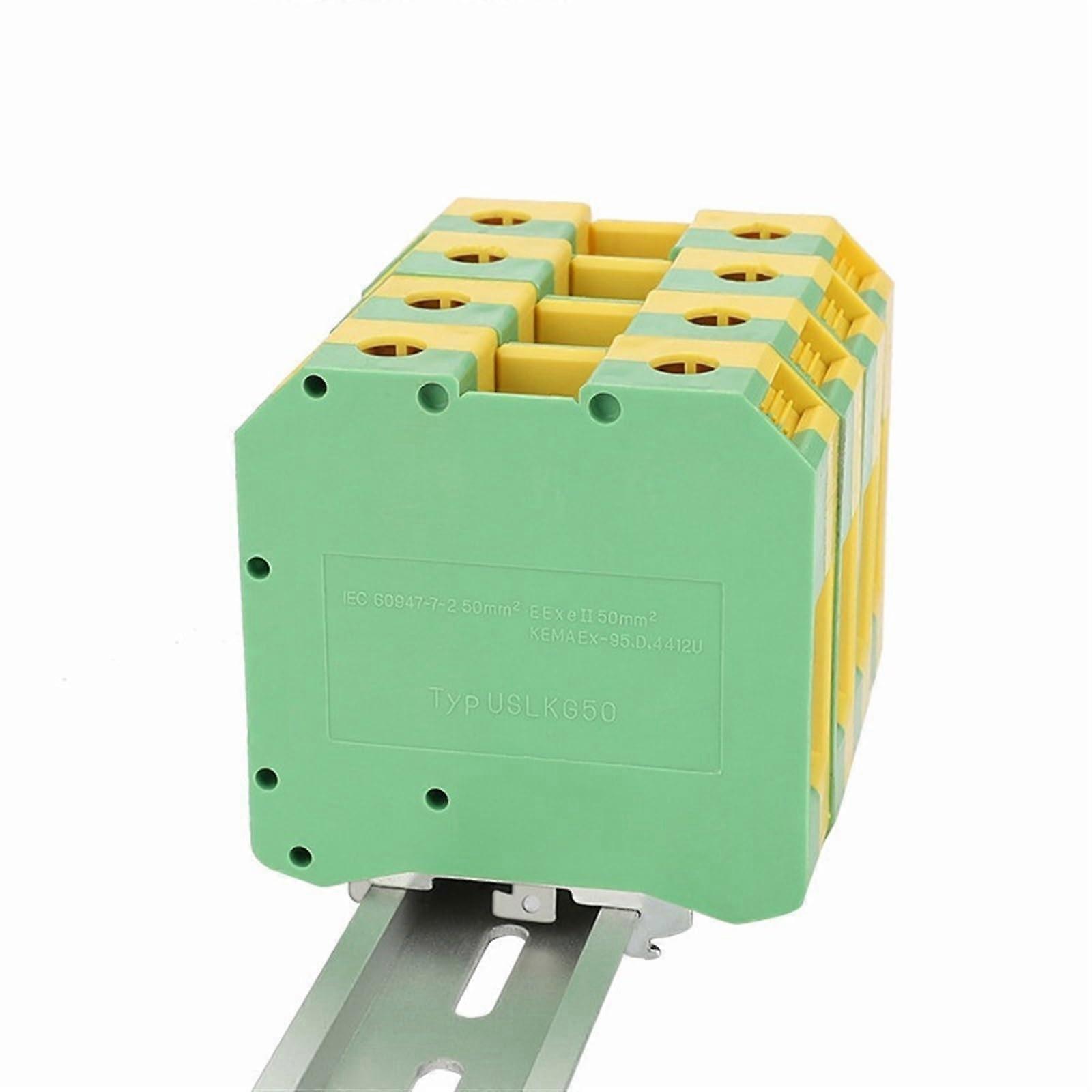 DIN Rail Terminal Block 50mm Screw Connection Ground Wire Connector Secure Quick Mount