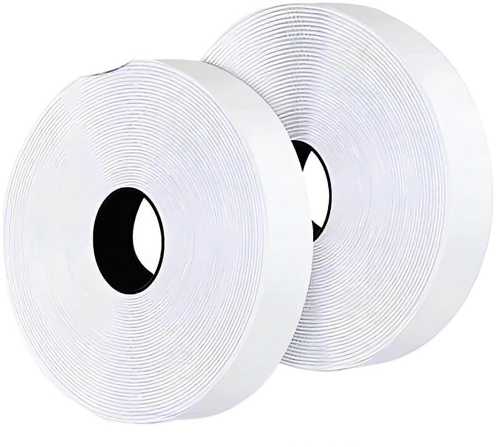 Tape 20mm White Hook and Loop Fastener with Extra Strong Self Adhesive Double Sided Strip 10m
