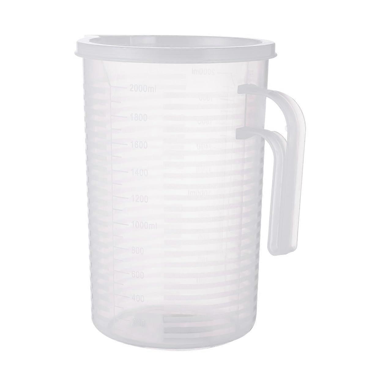 Measuring Cup 2000ml Plastic Graduated with Lid Precise Scale Ergonomic Handle for Kitchen Baking