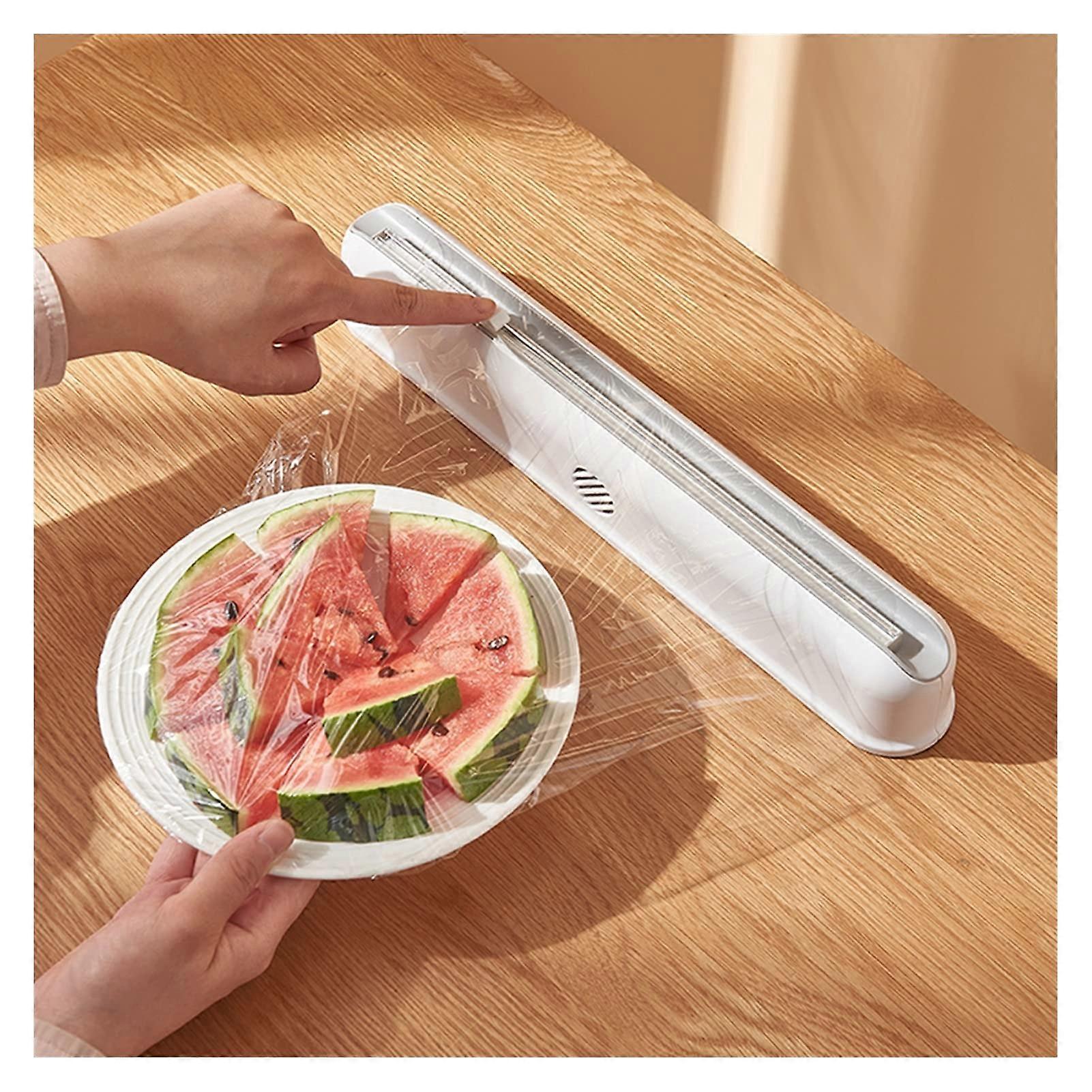 Plastic Wrap Dispenser with Magnetic Mount and TwoWay Cutting Blade, Includes 3 Rolls Ref:8448