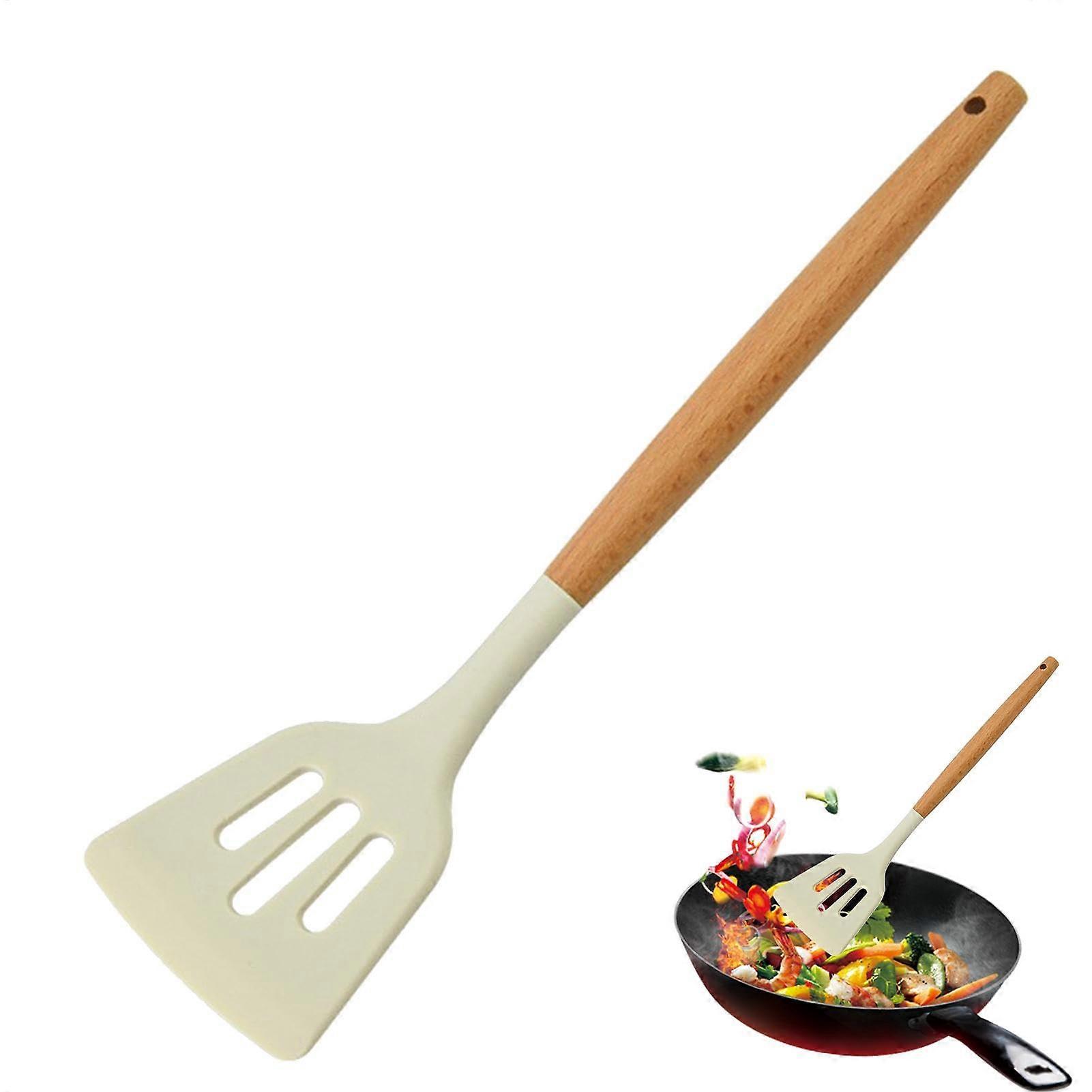 Silicone Cooking Utensils Set with Wooden Handle, HeatResistant NonStick Kitchen Tools