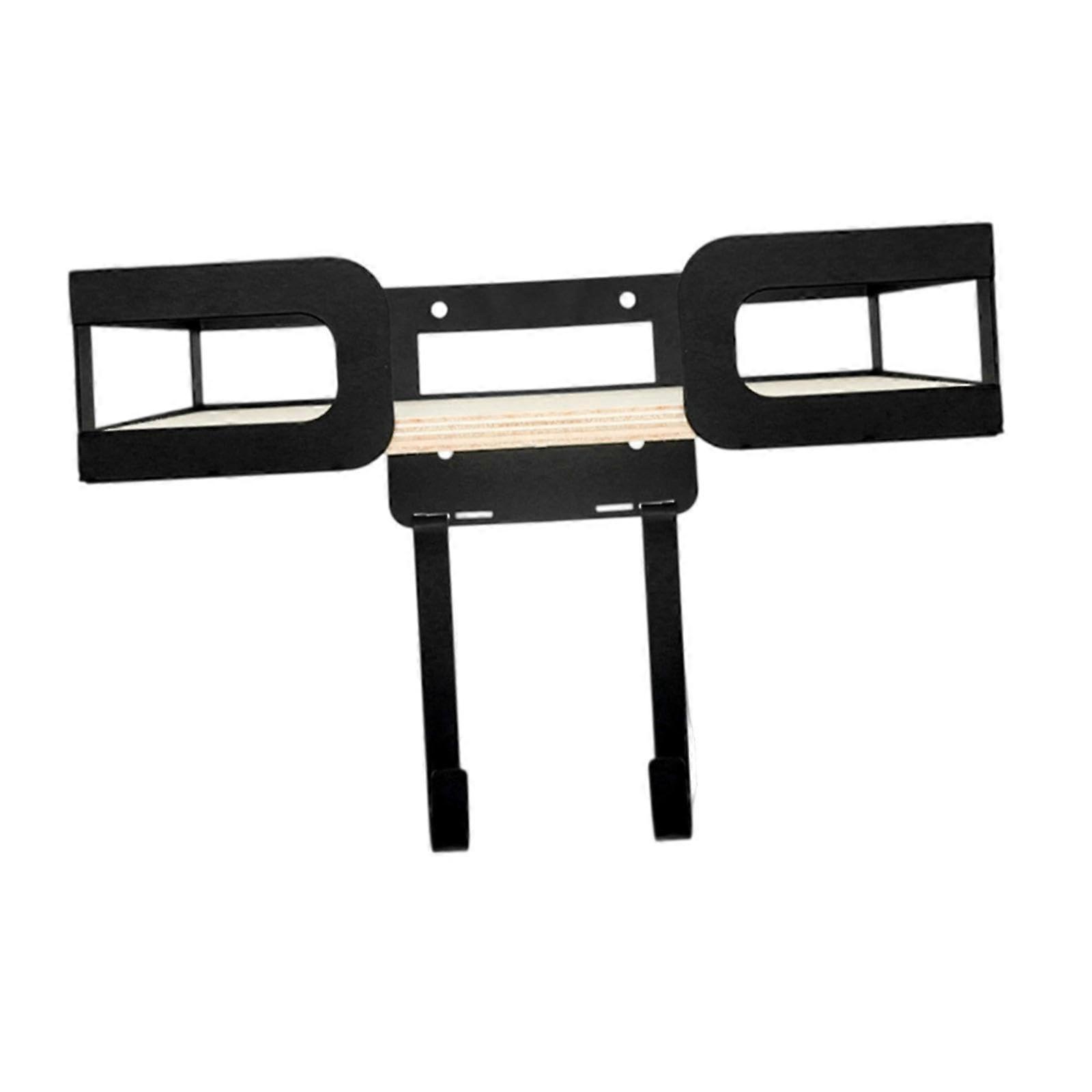 Ironing Board Holder Wall Mount Organizer with Hooks for Laundry Room Rustic Modern Storage