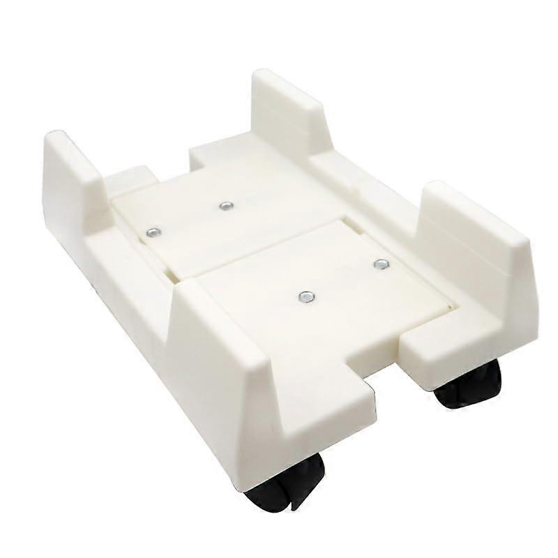 Adjustable Computer Tower Stand with Locking Wheels, Mobile PC Case Holder for Home or Office, White